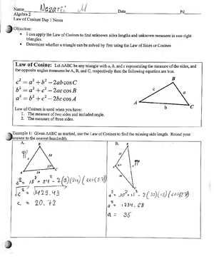 Algebra 2 - Arc Length and Sector Area - AS.110.756. - . oo H. Name ...
