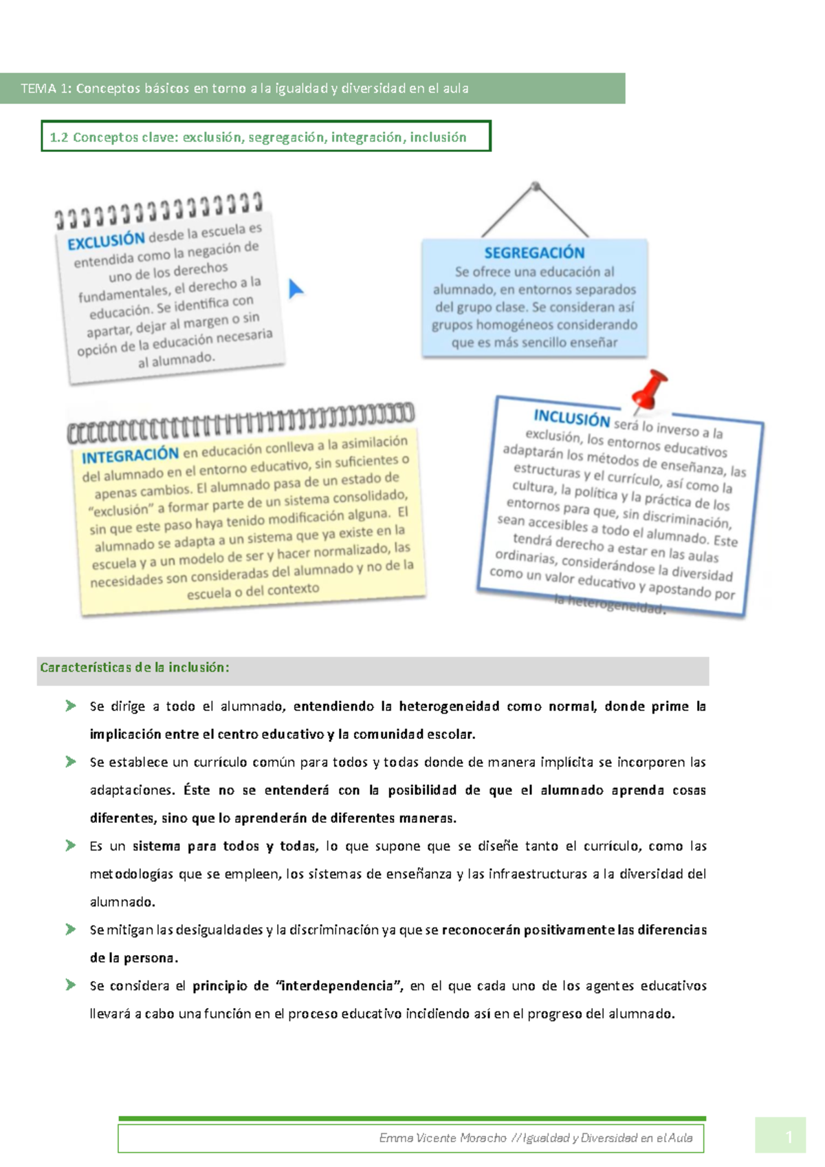 Apuntes Igualdad y Diversidad en el Aula - Características de la ...