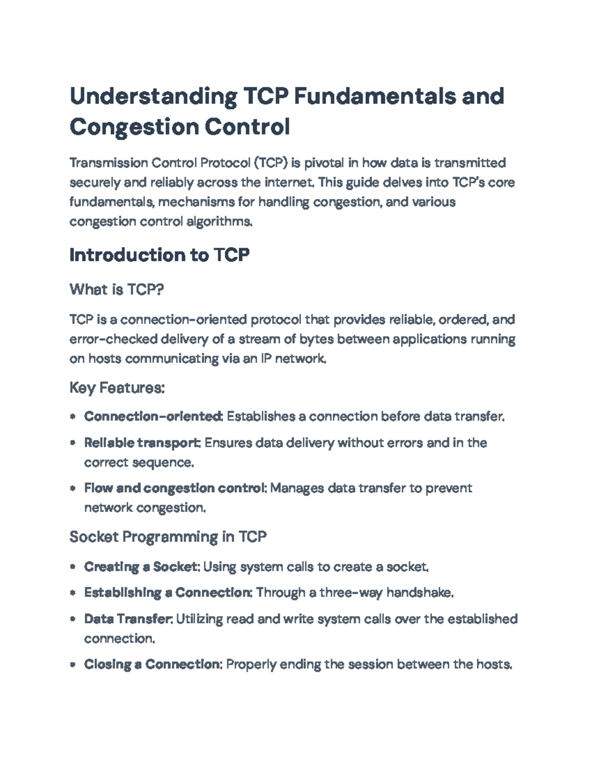 TCP Protocol & Congestion Control Mechanisms Guide: Comprehensive ...
