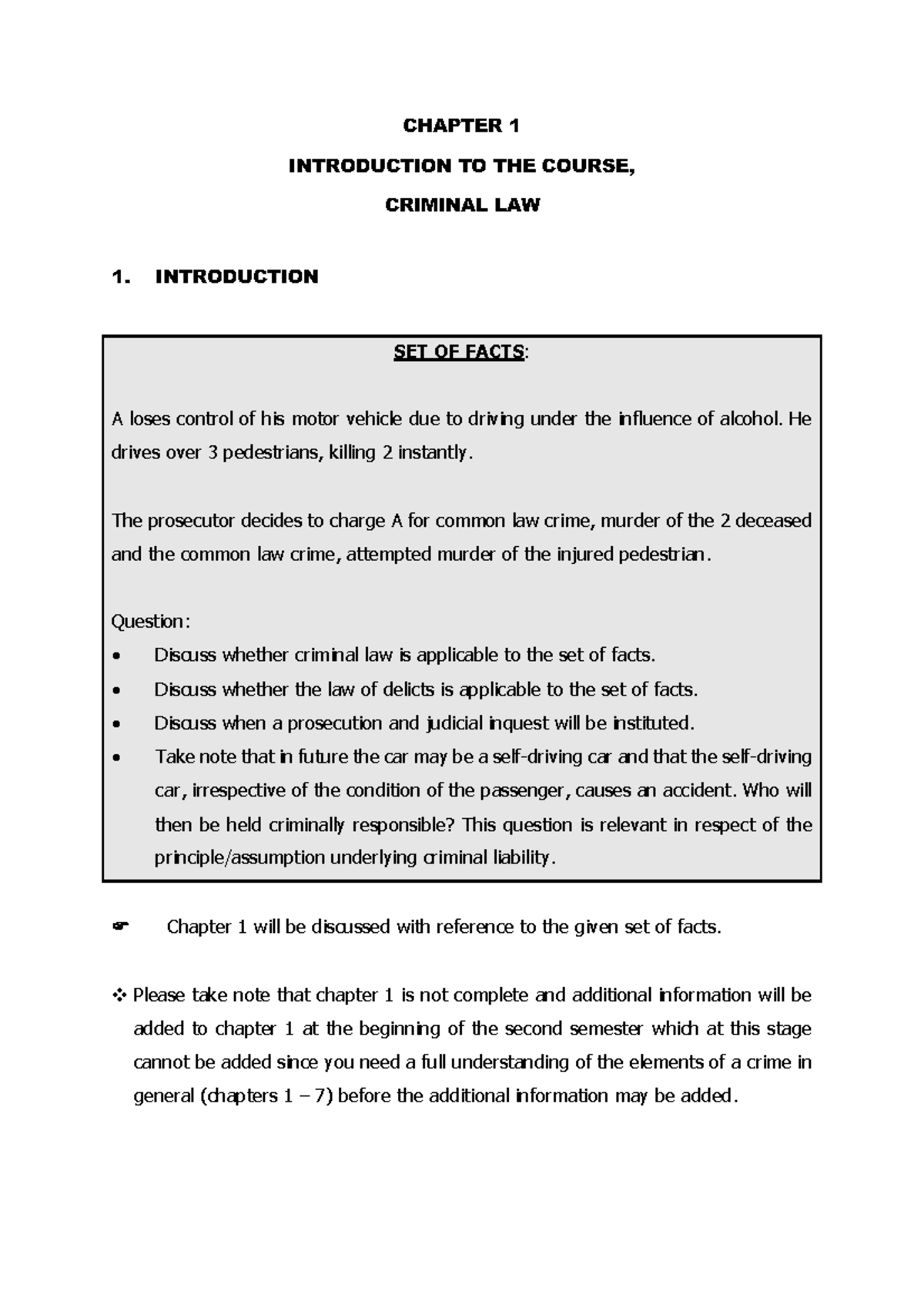 Chapter 1 Notes: Understanding Criminal Law Concepts and Applications ...