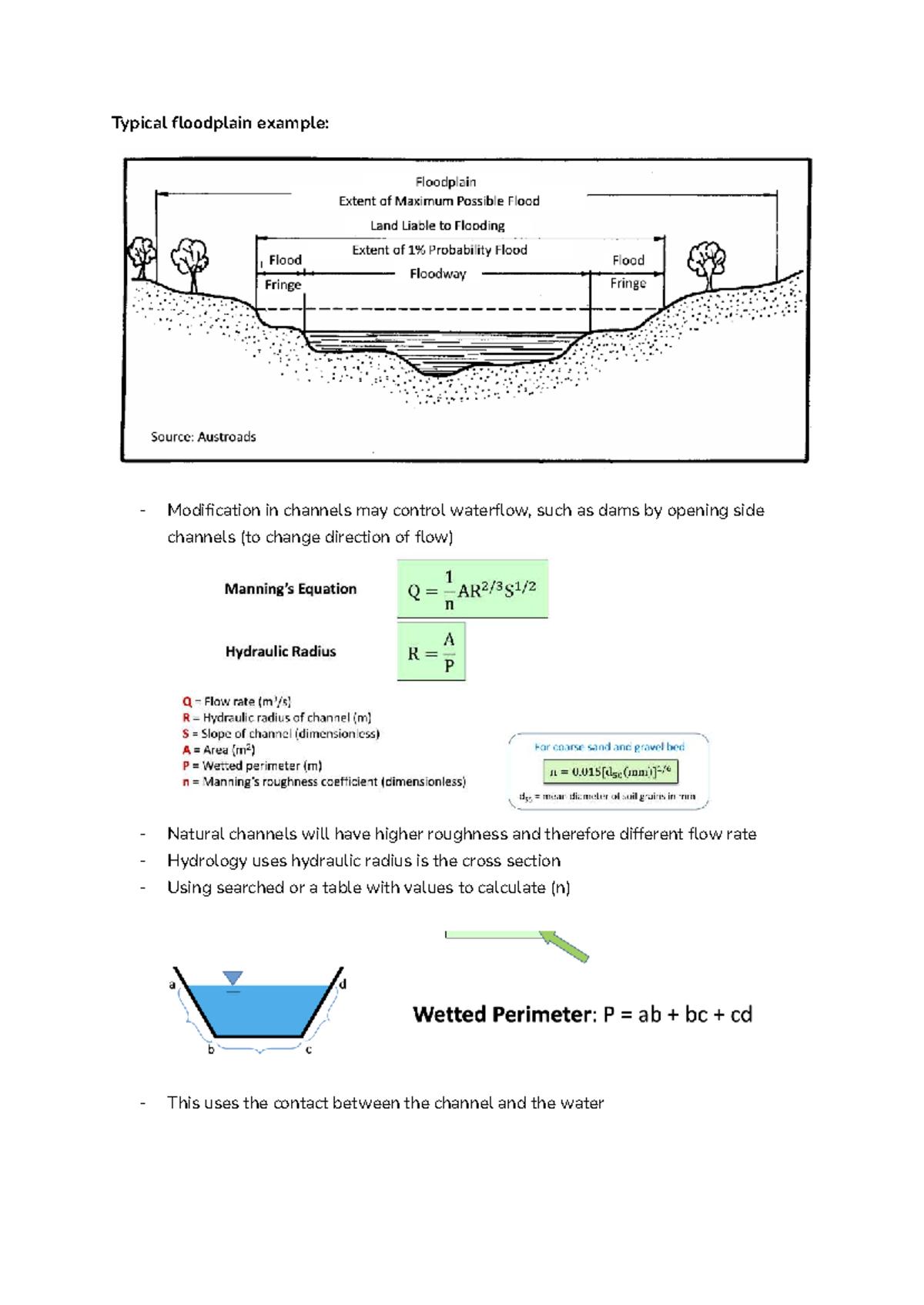 ICE - TUT 3 - Floodplain Channel Modifications and Hydrology Notes ...