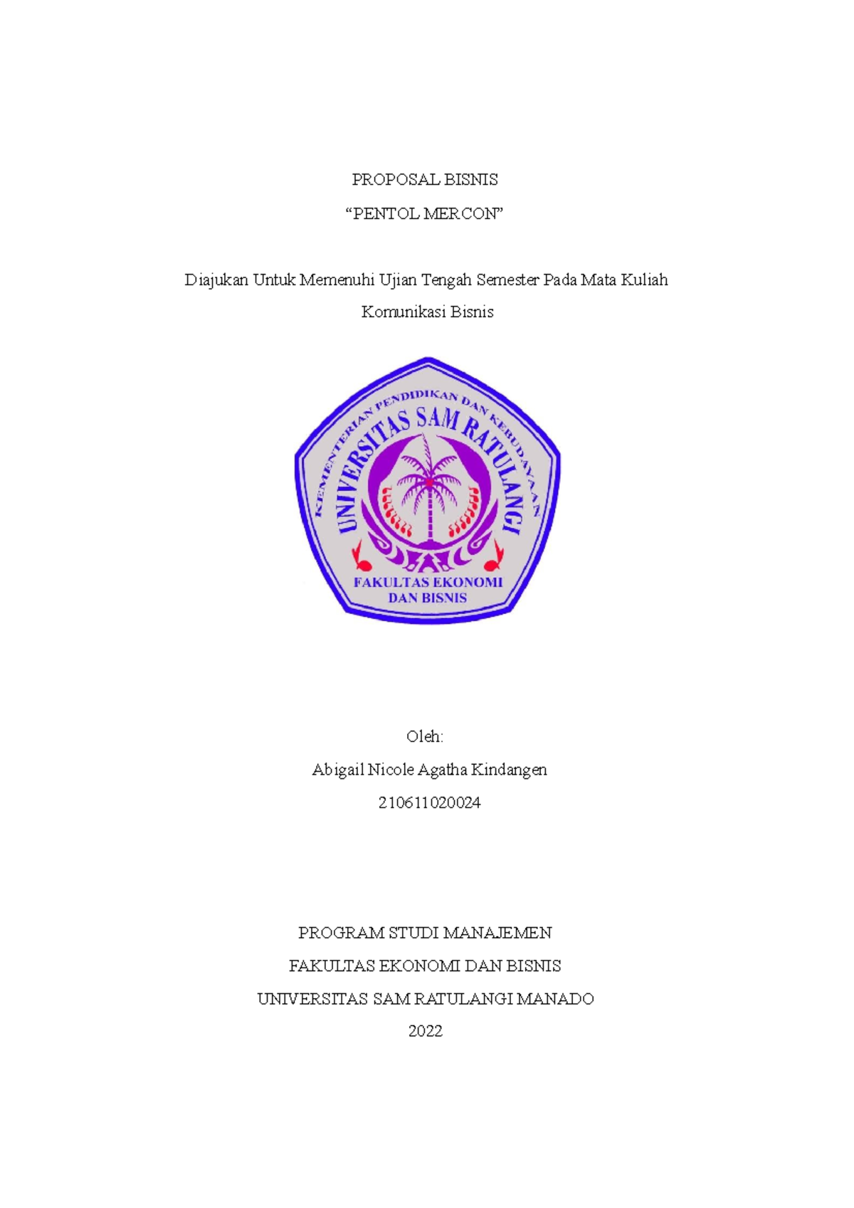 Proposal UTS 21061102002: Usaha Pentol Mercon dalam Komunikasi Bisnis ...