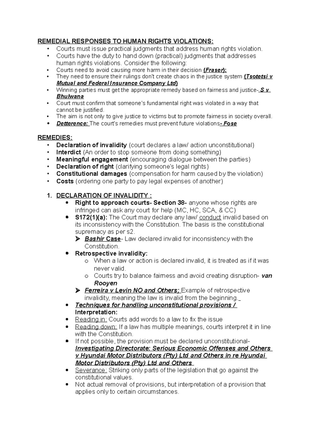 Human Rights Questions: Vertical & Horizontal Application of Bill of ...