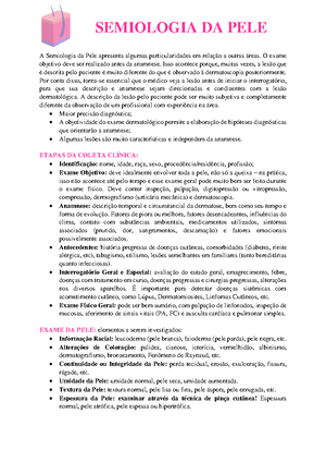 Problema 05 - Plect - Lecture - PLECT OBJETIVOS Descrever as lesões de ...