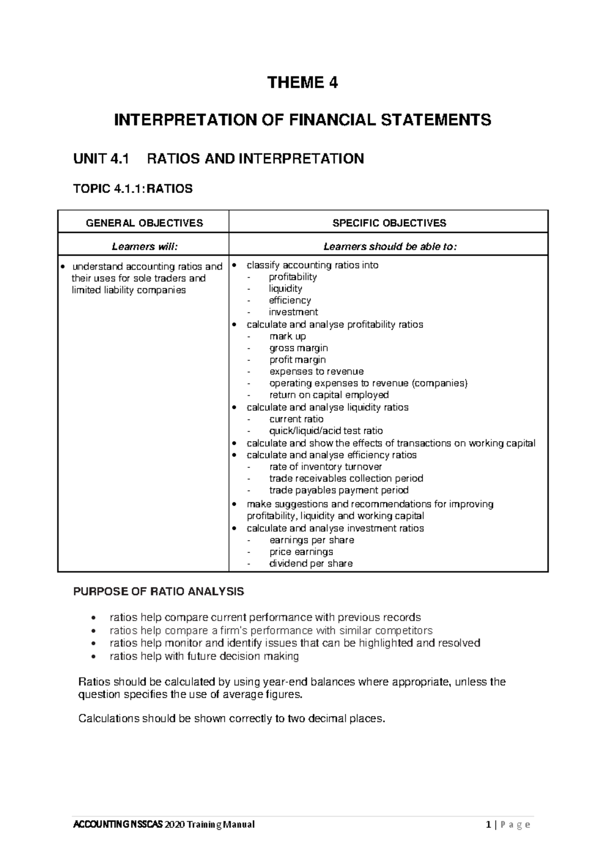 Financial Ratios & Interpretation in Accounting Analysis - Studocu