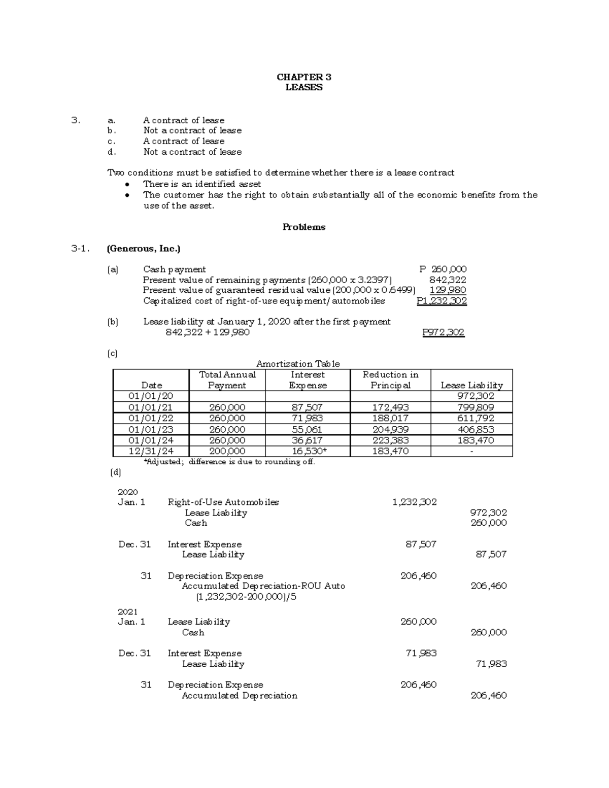 Volume 3 Chapter 3 - Leases: Comprehensive Solution Manual - Studocu
