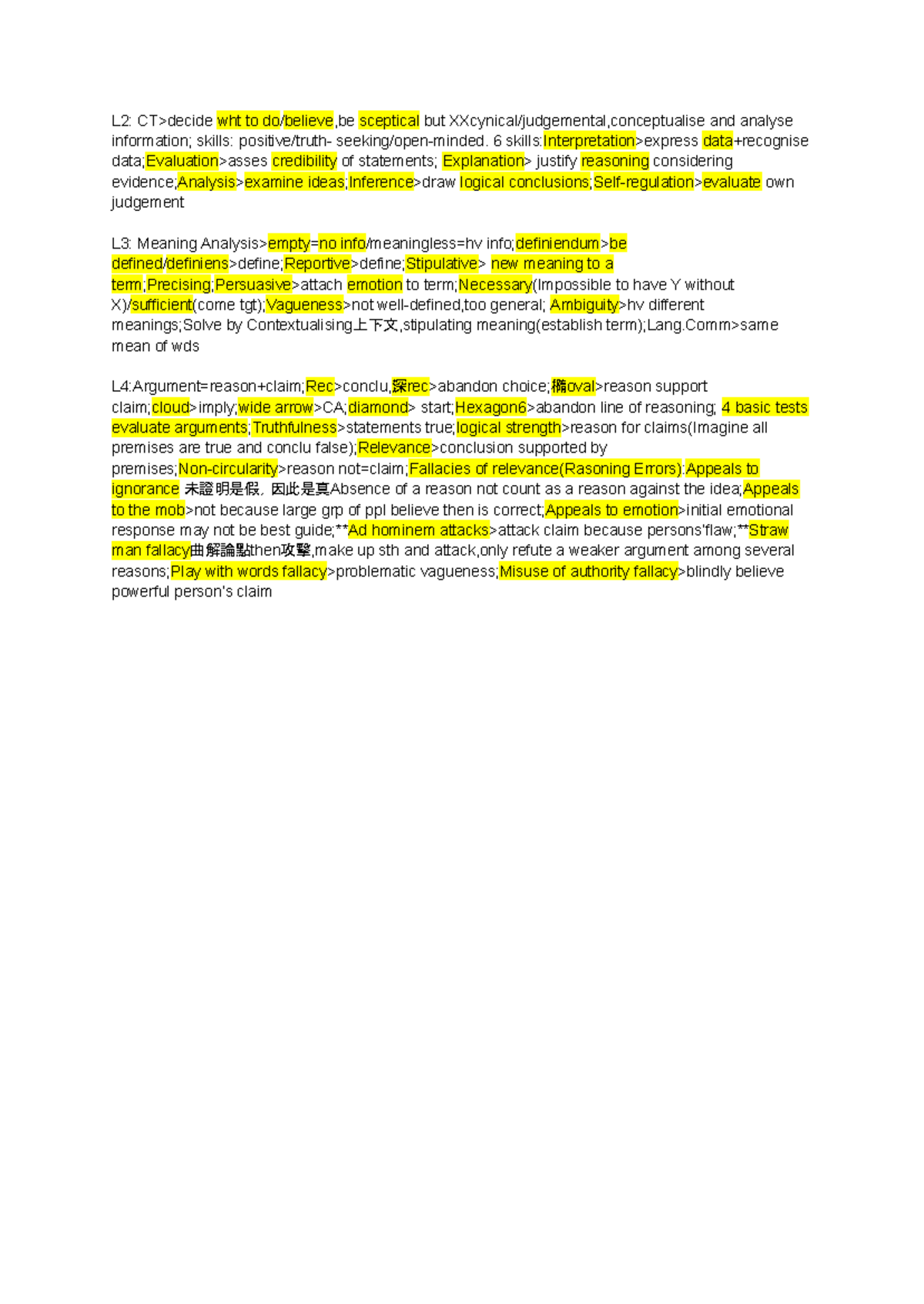 Critical Thinking L2: Analyzing Credibility and Reasoning Skills - Studocu