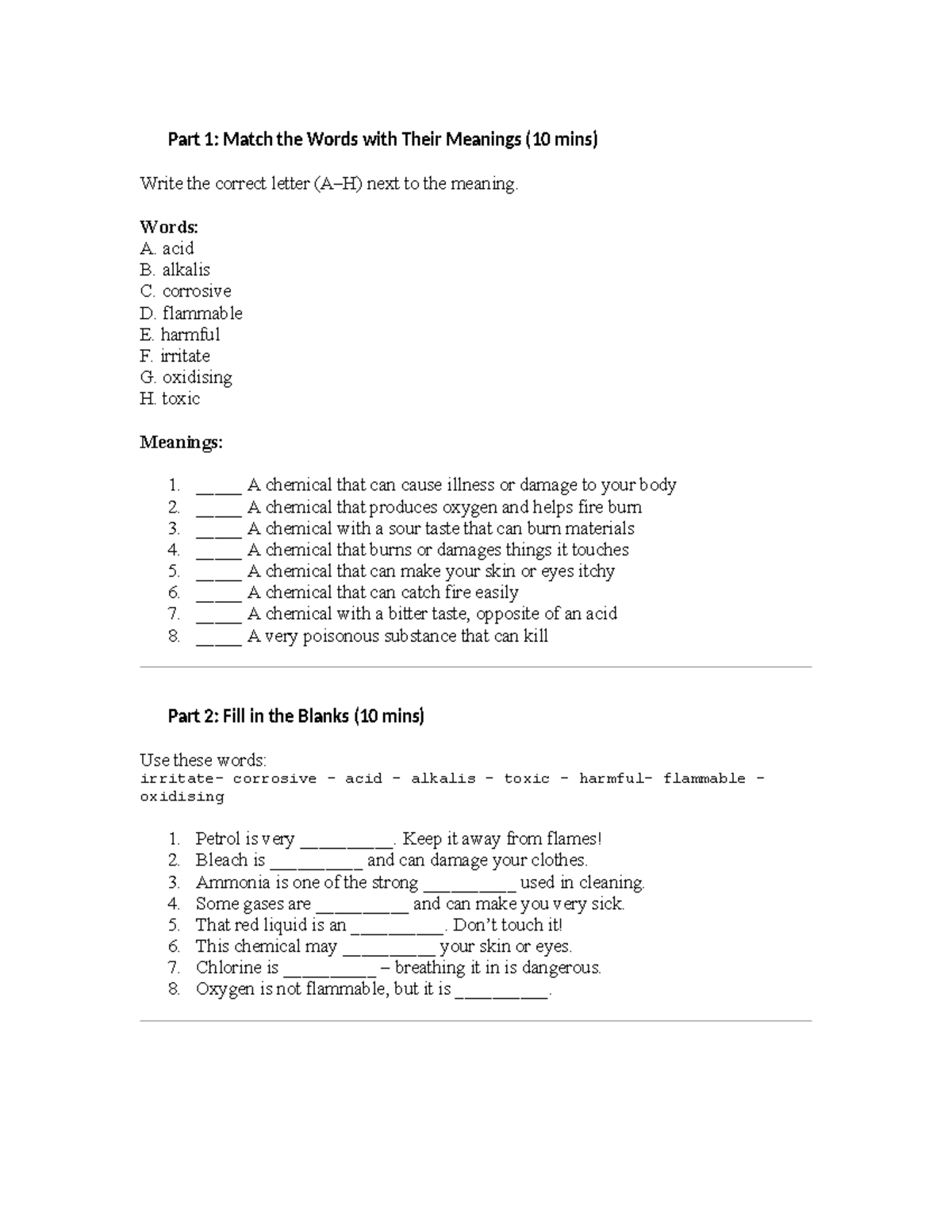 Ontap Tu Vung Khoa Hoc - psychology - ️ Part 1: Match the Words with ...