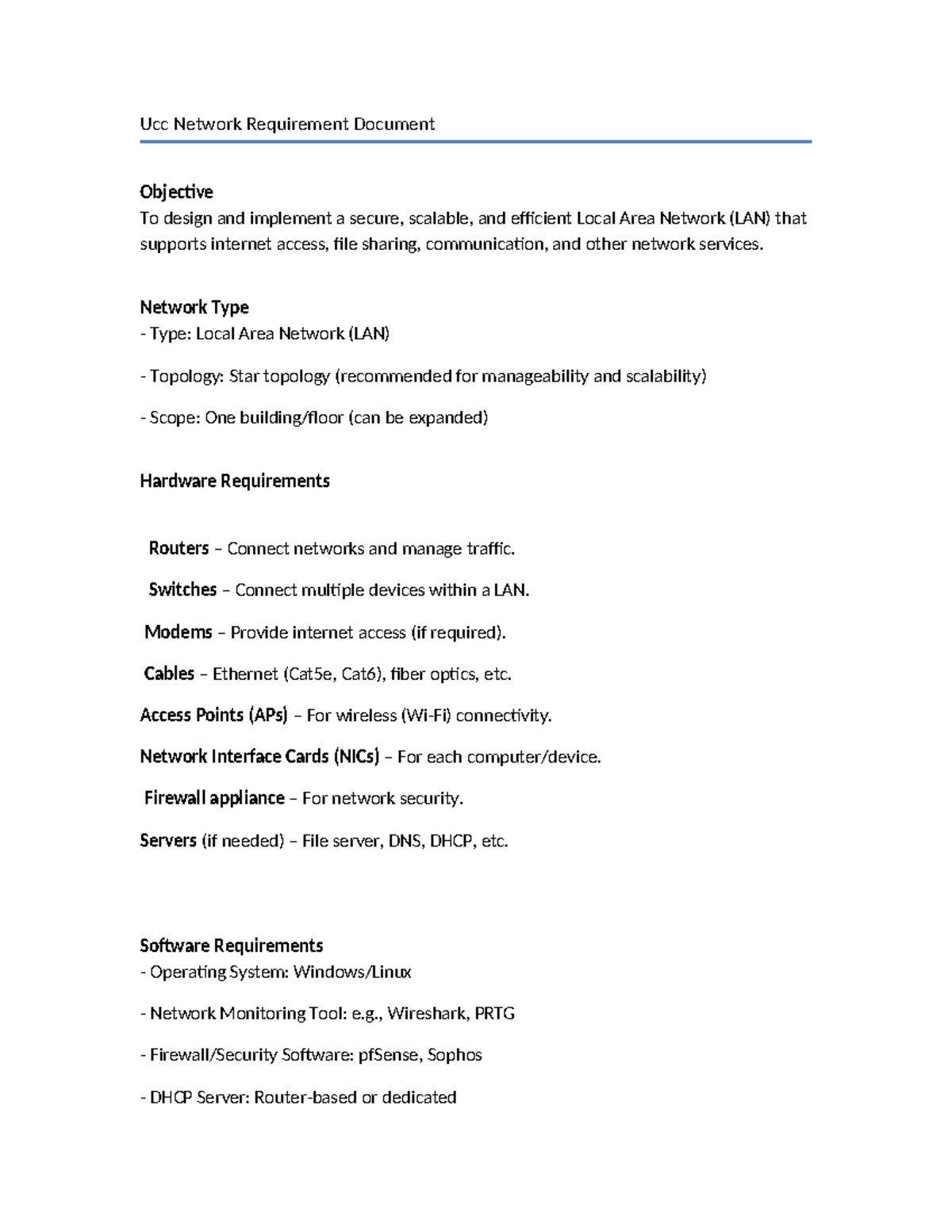 UCC Network Requirement Document: LAN Design & Implementation Guide ...