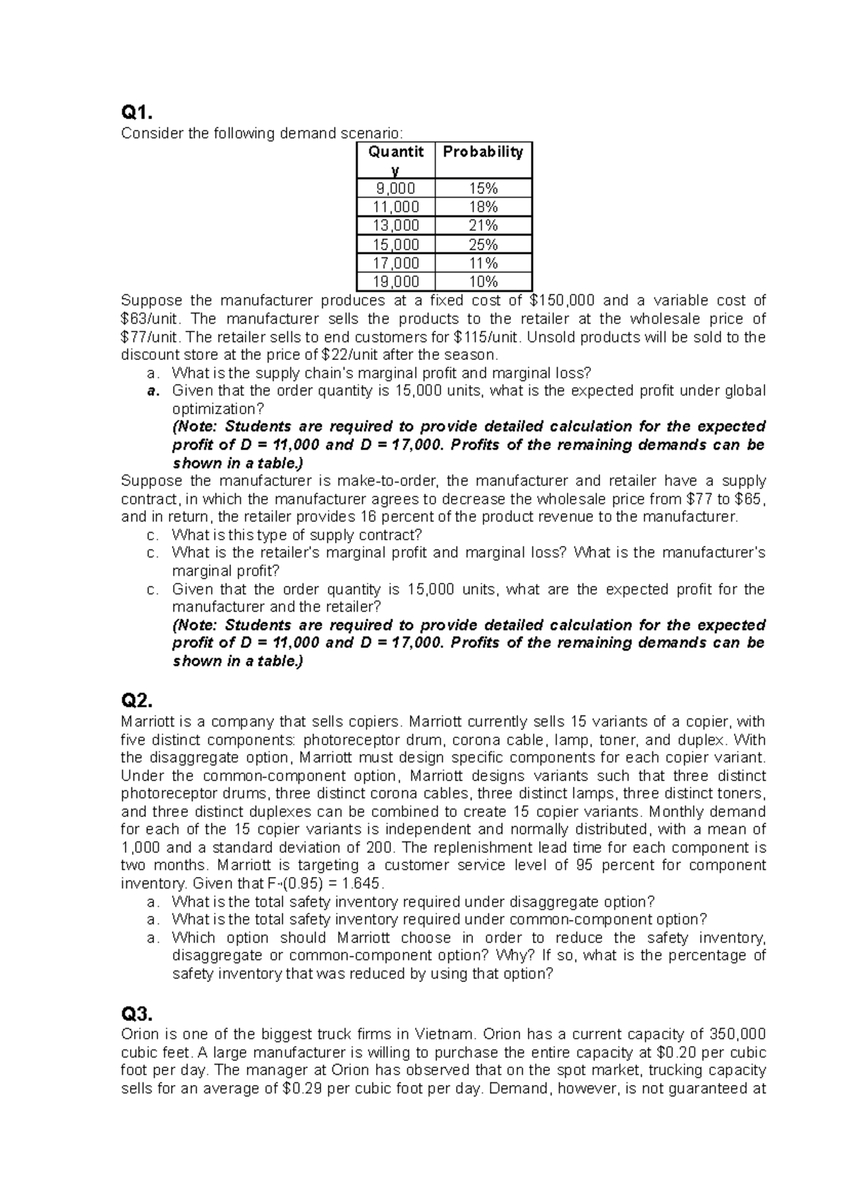 SCD Final Exam Practice Document with Detailed Calculation Questions ...