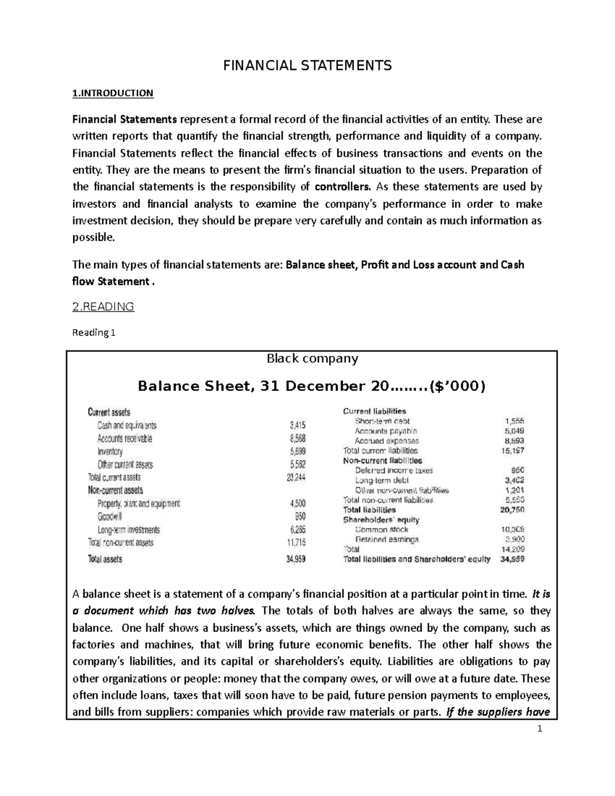 Q- Chapter 2 - fundamental of corporate finance - FINANCIAL STATEMENTS ...