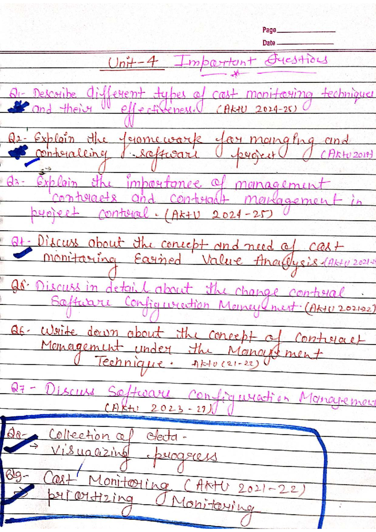 SPM Unit 4 - Comprehensive Study Notes by Anjali Mam - Studocu