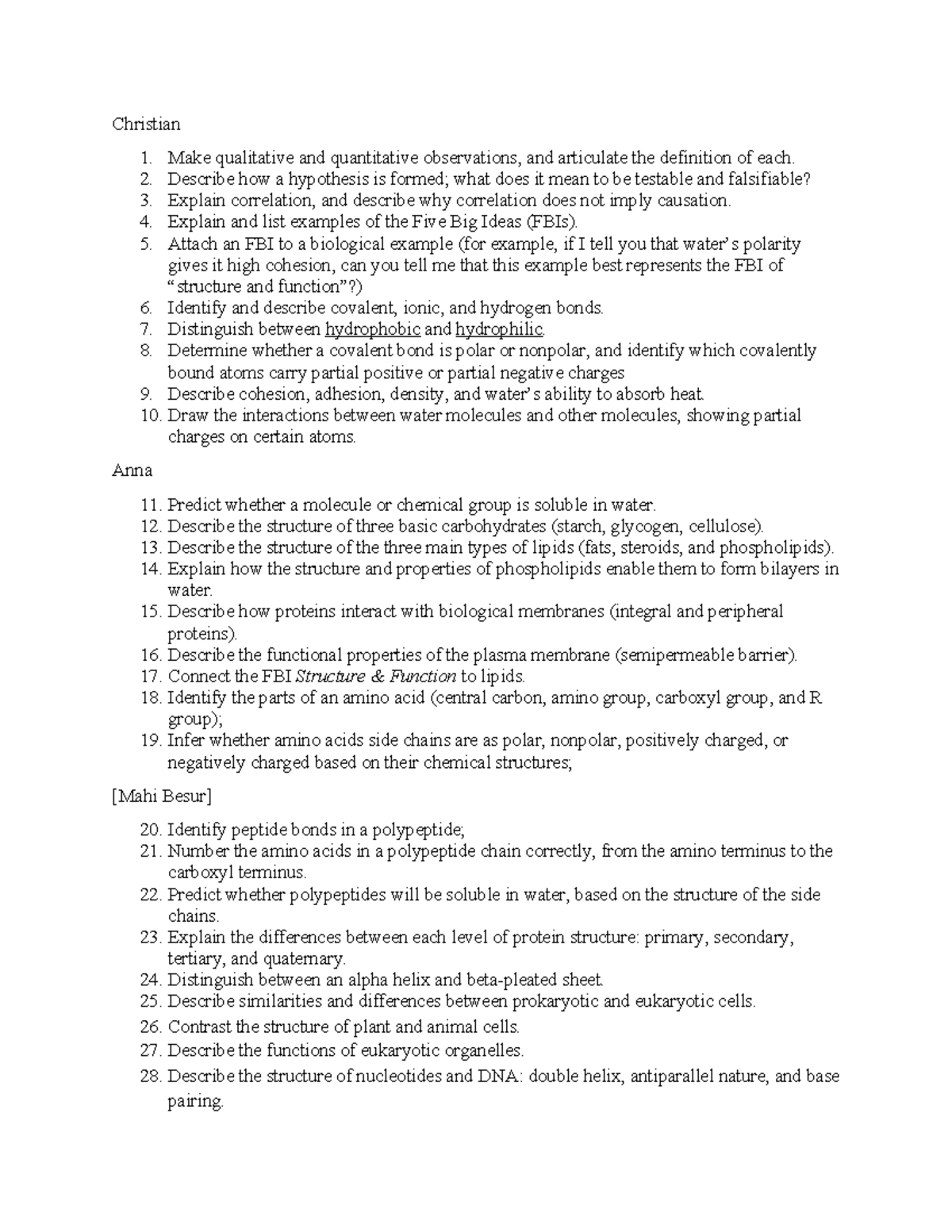 Biology Concepts and Principles: Midterm Review Guide (BIO 101) - Studocu