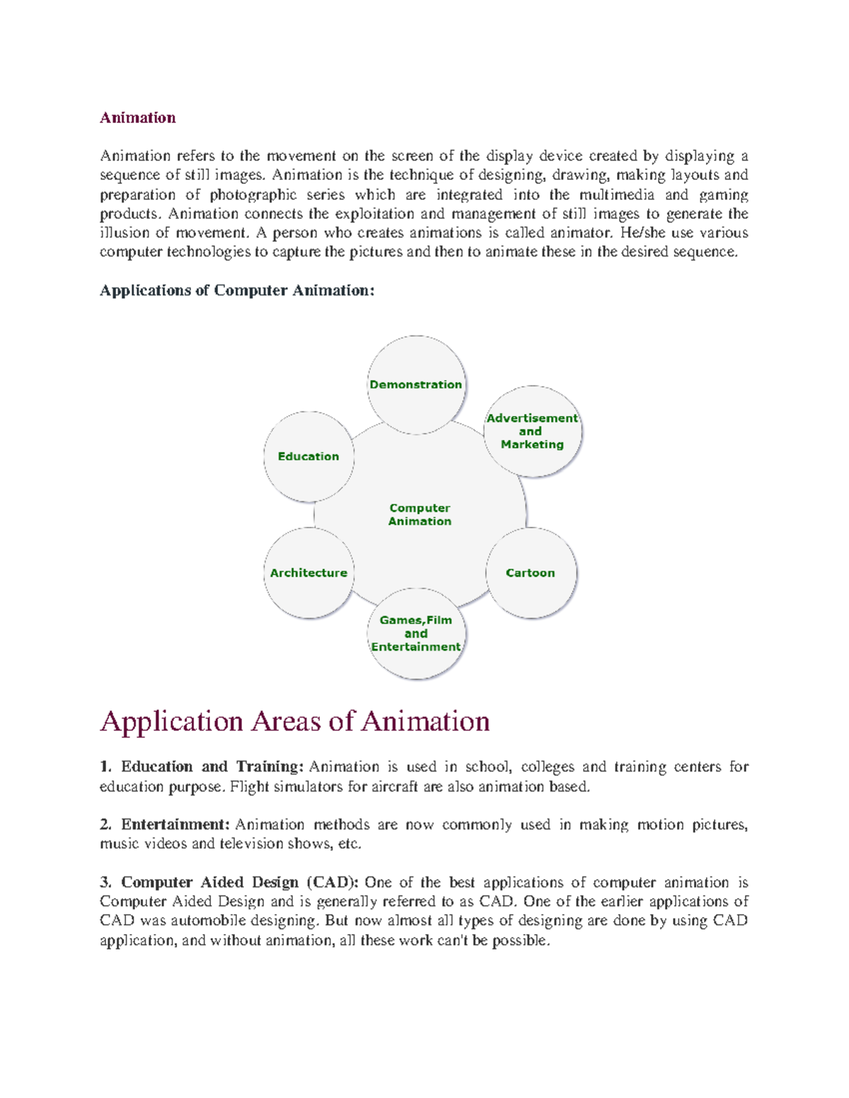 CGMT Unit6 AAAAAA - Animation Animation refers to the movement on the ...