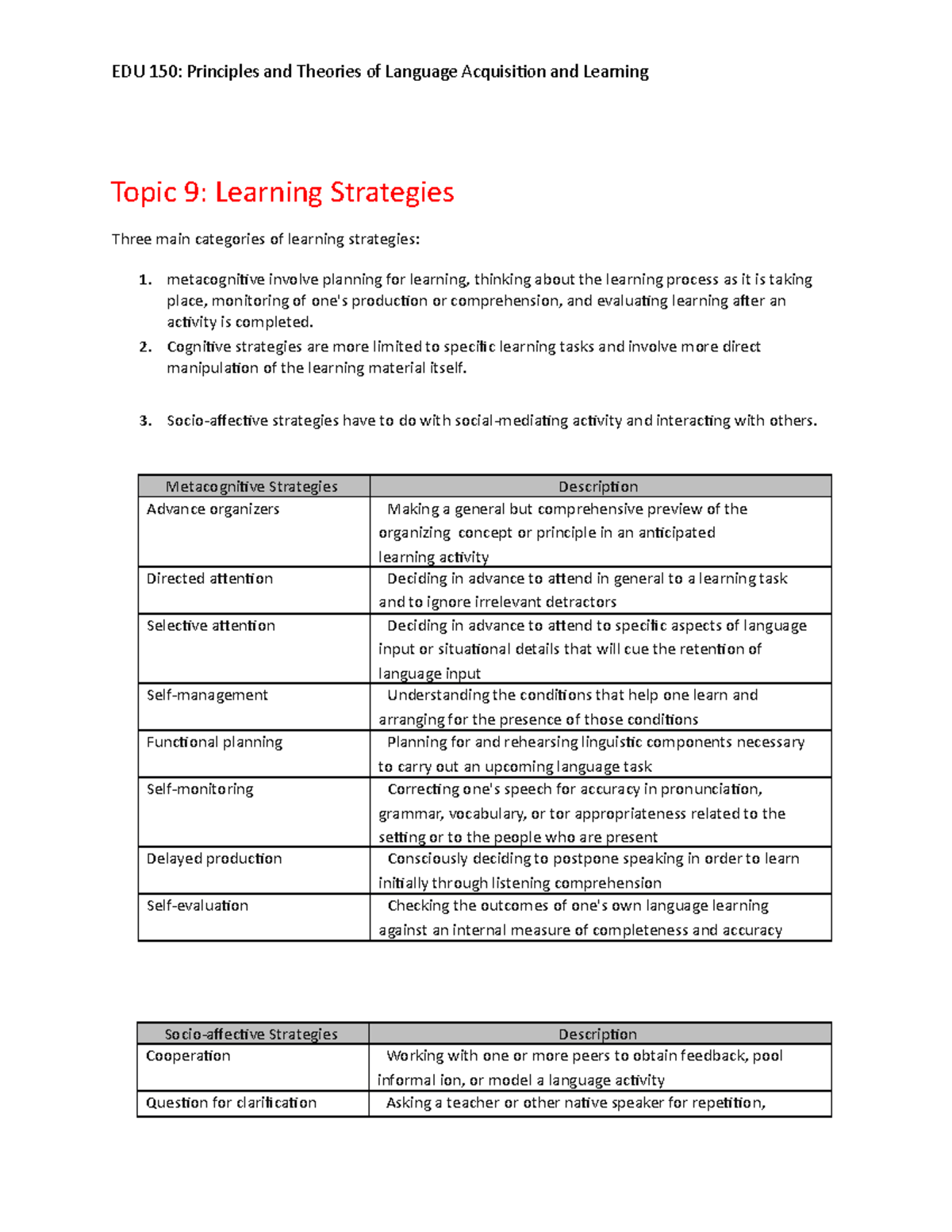 ENG 150 Principles and Theories of Language Learning and Acquisition 9 ...