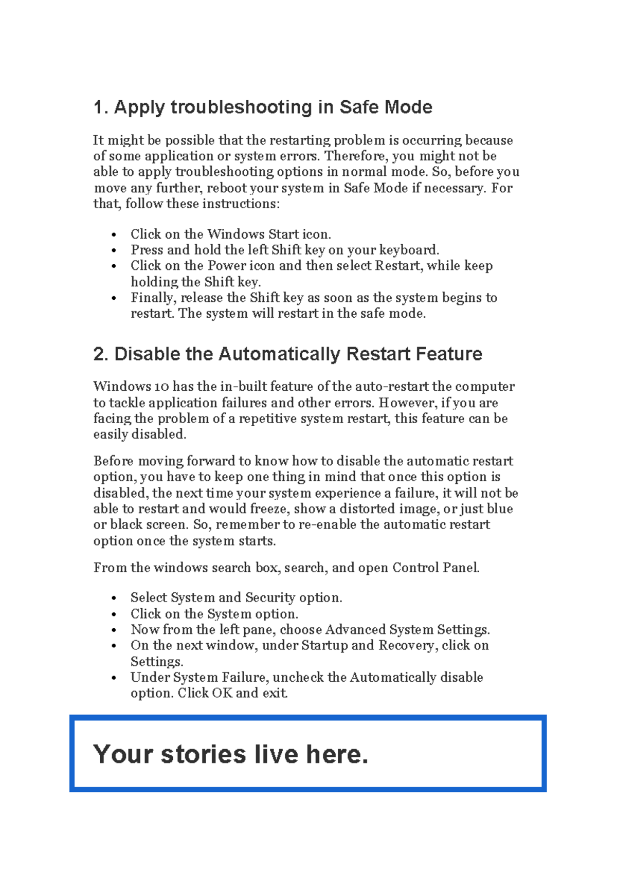 Troubleshooting Windows Restart Issues: T.L.E Additional ACT - ACADS ...