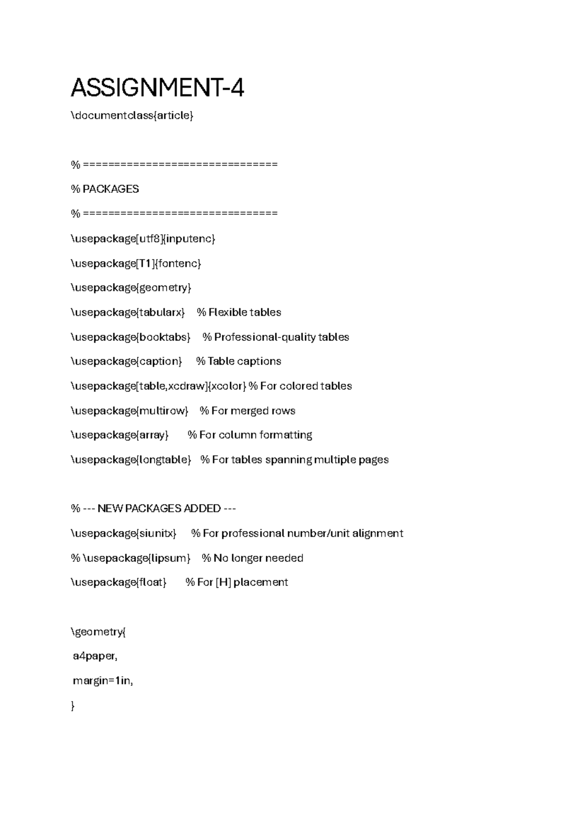 Assignment 4Q: Comprehensive Guide to Table Formatting Techniques - Studocu
