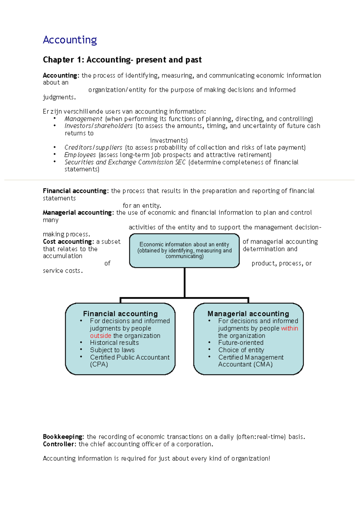 Accounting Overview: Key Concepts and Principles (ACCT101) - Studeersnel