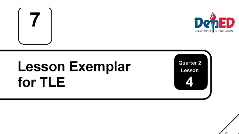 LE4 Q2 TLE 7 Week 2&3 v - notes - 7 Lesson Exemplar for TLE Quarter 2 ...