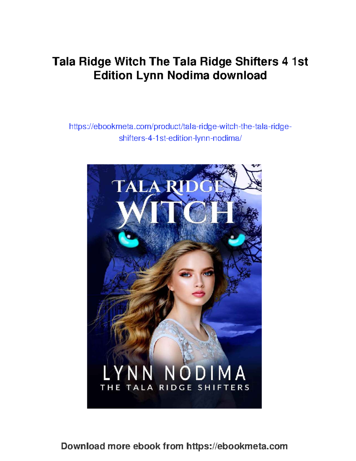 Tala Ridge Witch: The Tala Ridge Shifters 4 - 1st Edition Insights ...