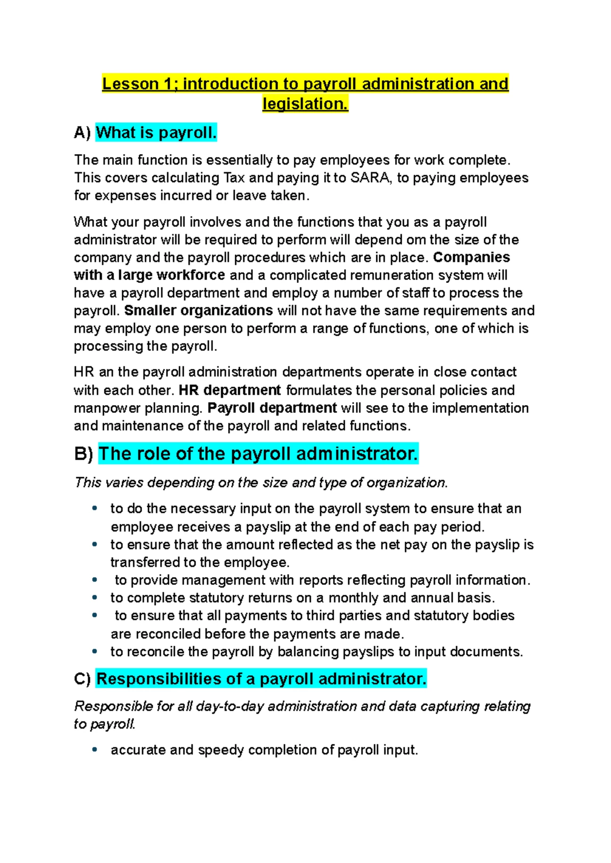 Individual Labour Law Notes: Rights & Employment Framework Overview ...