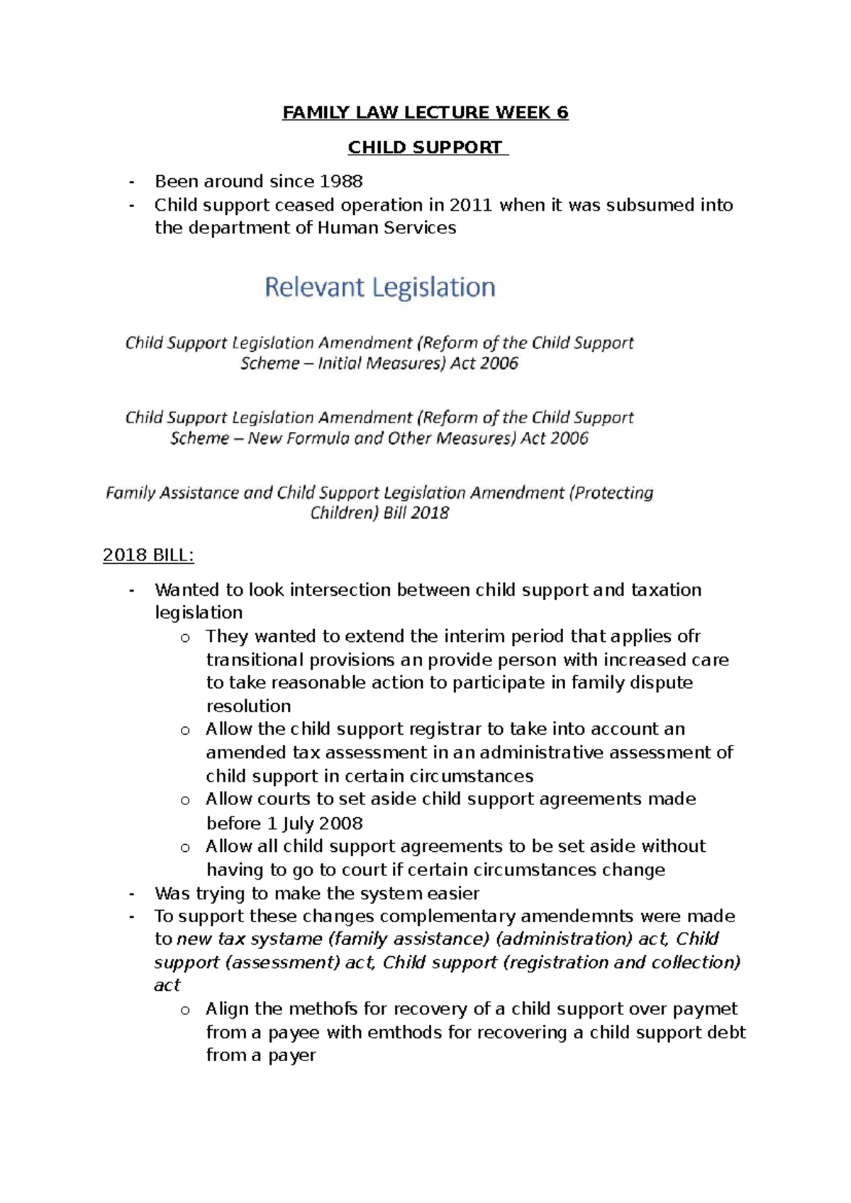 FAMILY LAW LECTURE WEEK 6: Understanding Child Support Regulations ...
