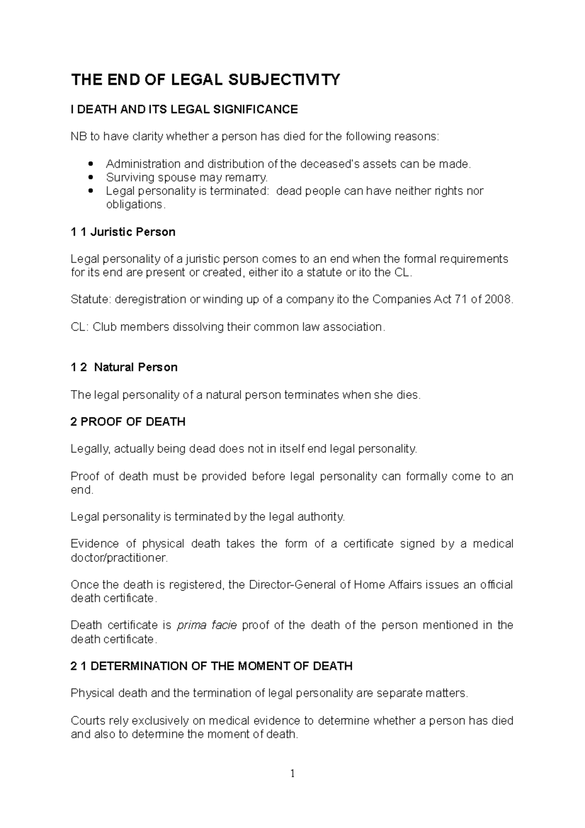 Chapter 8 - end of legal subjectivity - THE END OF LEGAL SUBJECTIVITY I ...