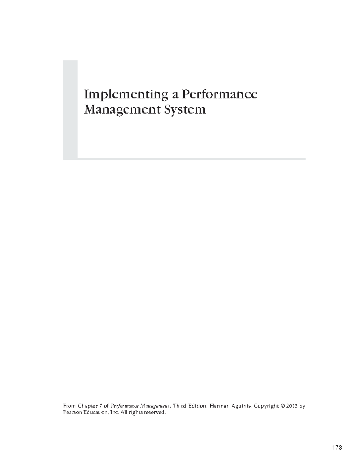Implementing a Performance Management System: Insights from Chapter 7 ...