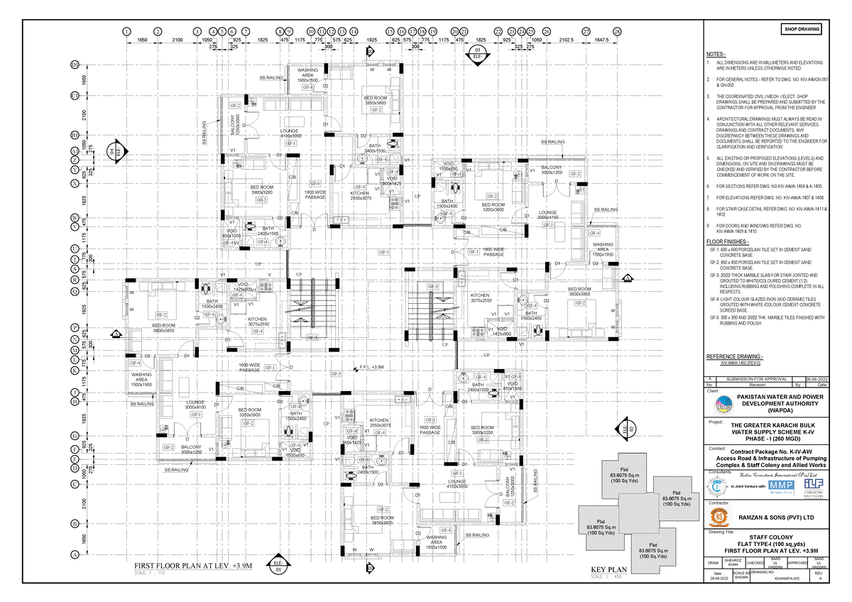 K-IV-AW First Floor Plan - Staff Colony Flat Type I Layout - Studocu