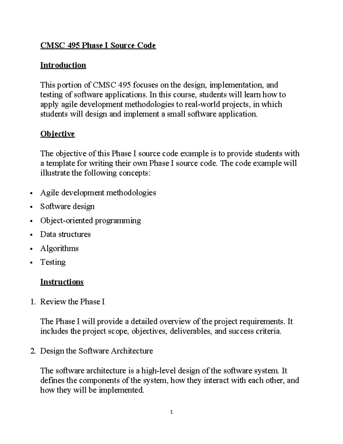 Attachment 1 - nothing much - CMSC 495 Phase I Source Code Introduction ...
