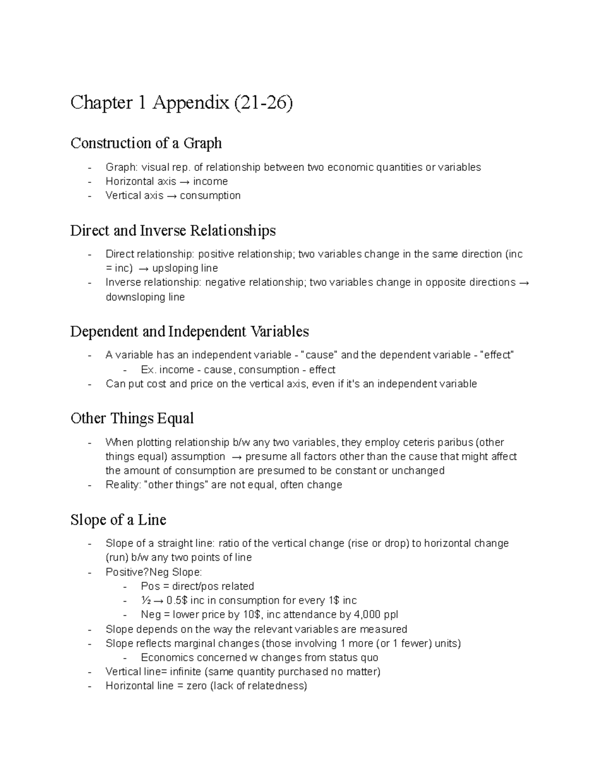 AP Econ Unit 1 Notes: Graph Construction & Economic Relationships - Studocu