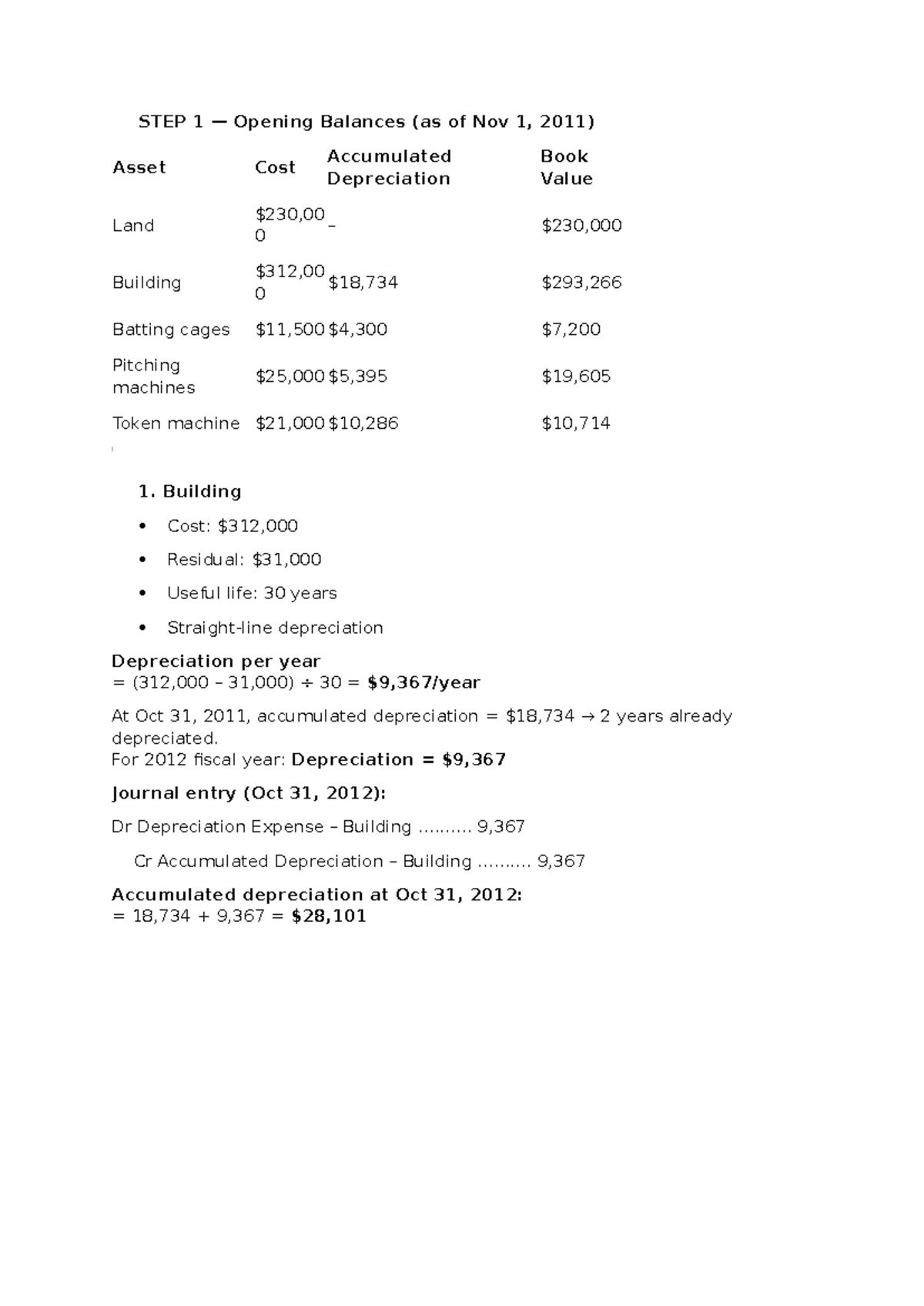 🧾 STEP 1 - notes - 🧾 STEP 1 — Opening Balances (as of Nov 1, 2011 ...