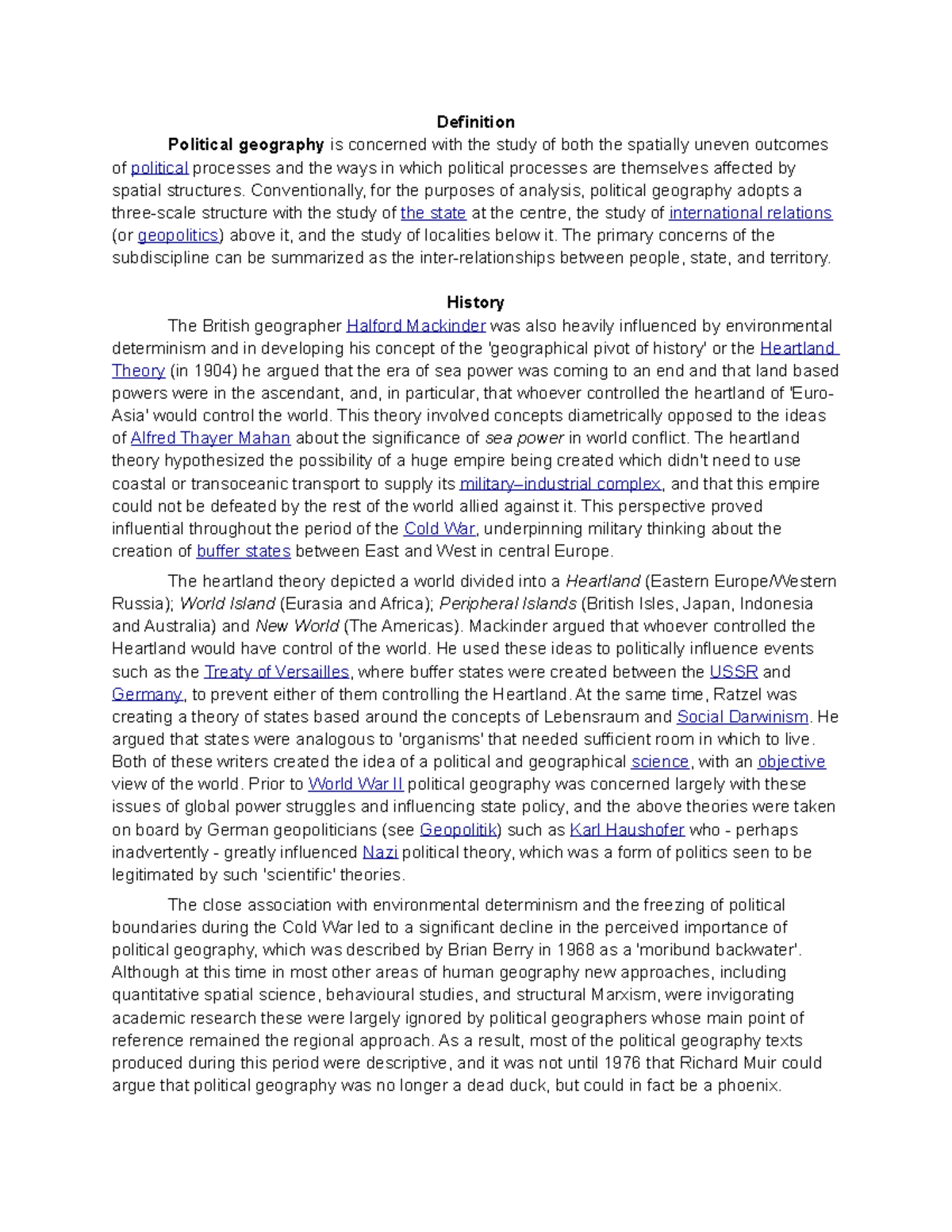 GEOG 584 - Comprehensive Notes on Political Geography Concepts - Studocu