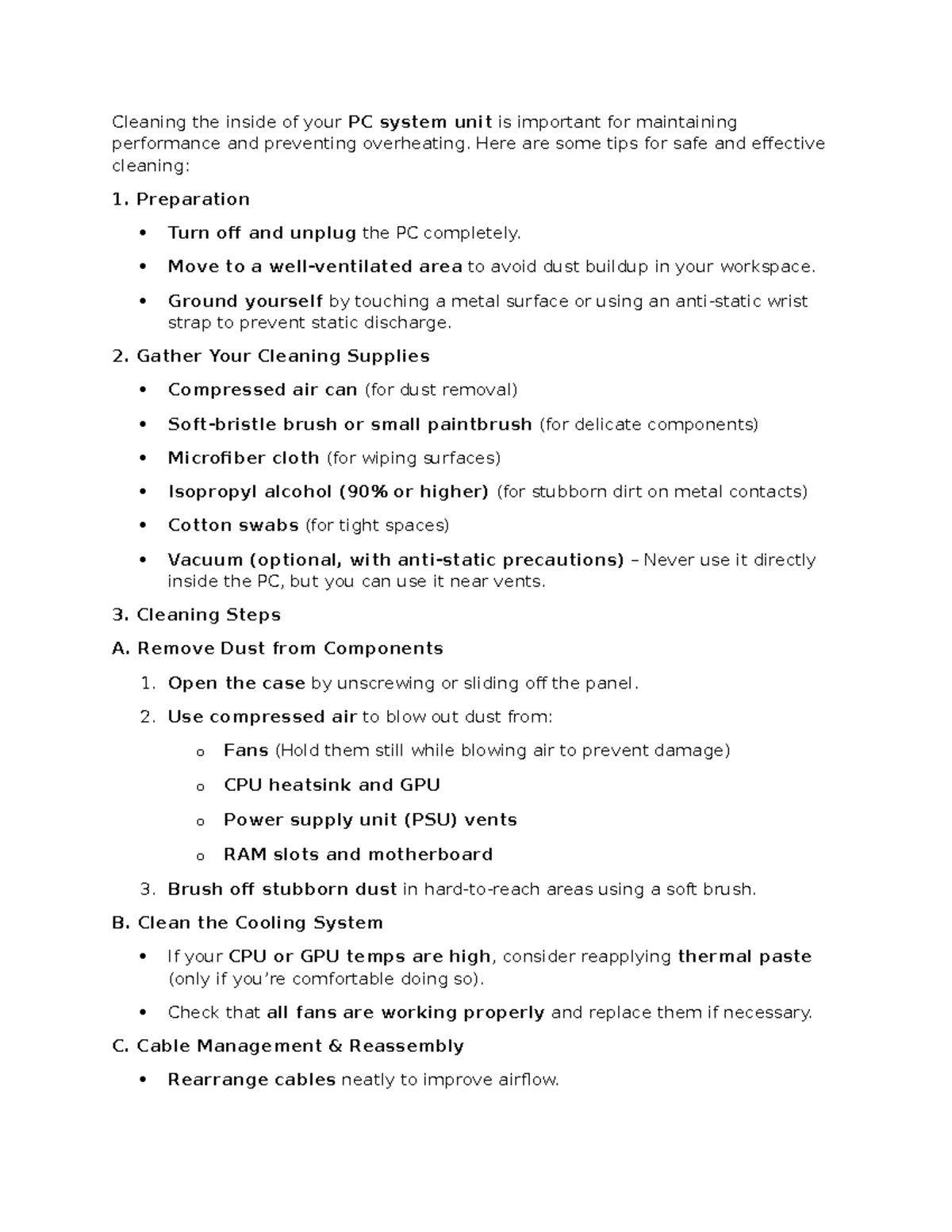 PC Maintenance Guide: Effective Cleaning Tips for Your System Unit ...