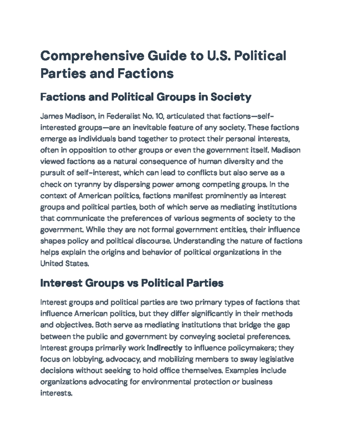 Comprehensive Guide to Interest Groups and Lobbying Activities (POL 101 ...