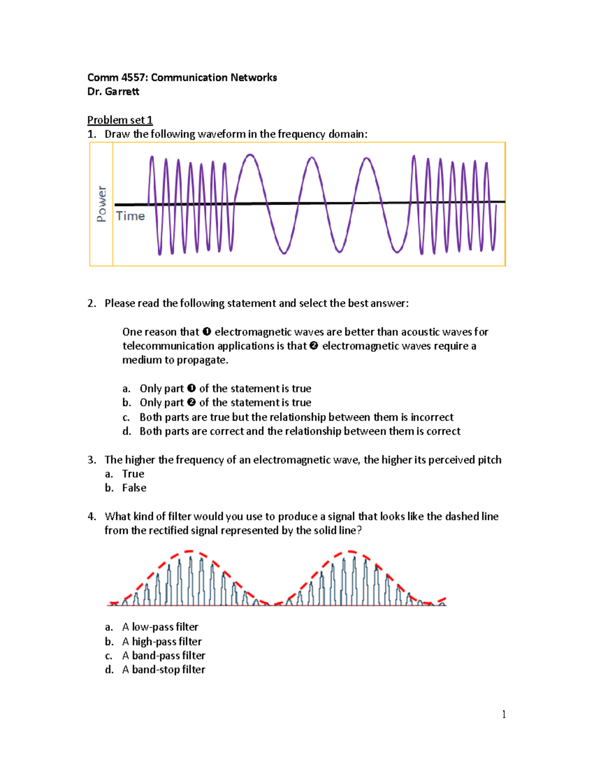 Comm 4557: Communication Networks Problem Sets 1-9 Overview and ...