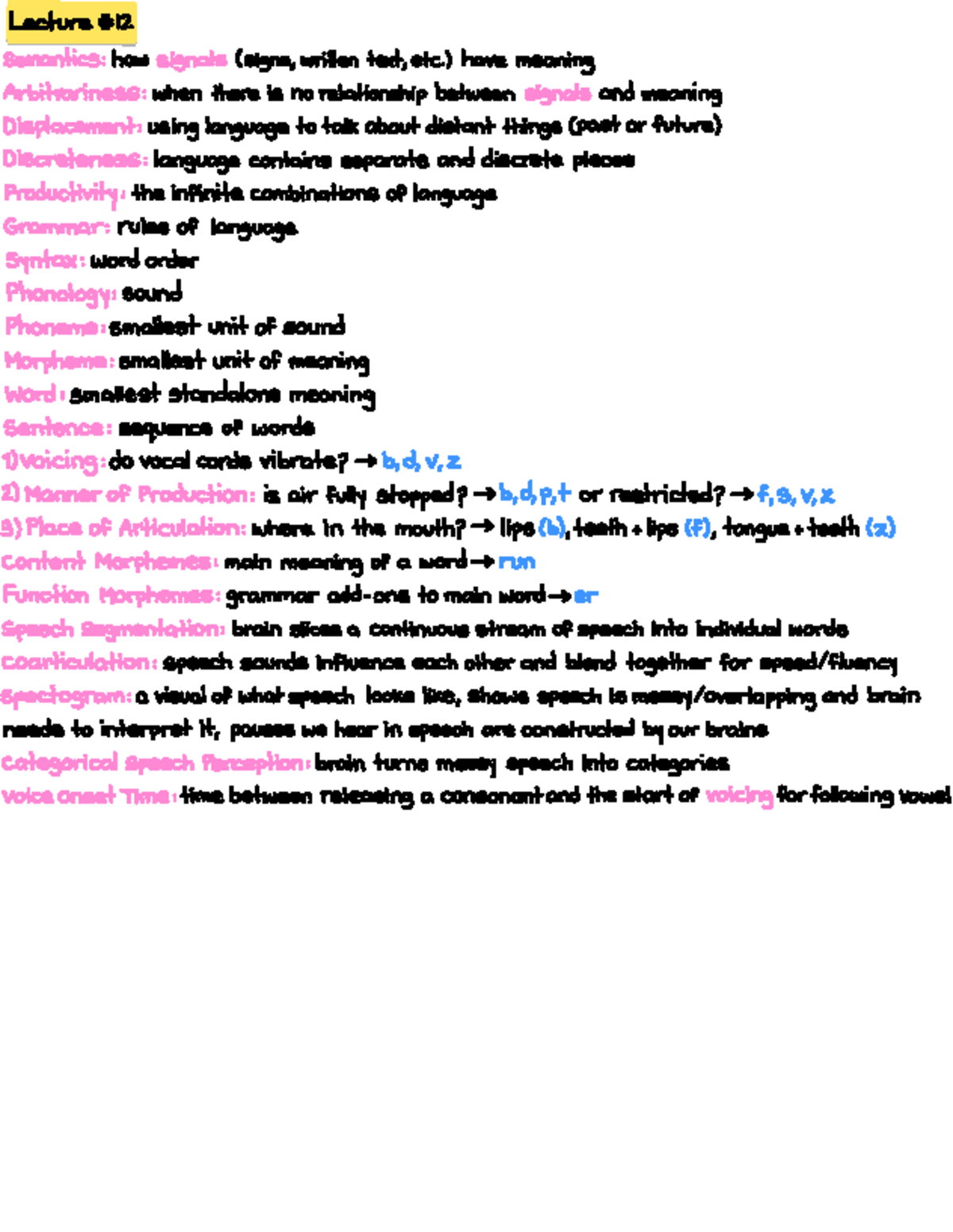 Final Exam Study Guide: ECTUR 12 Semantics and Language Processing ...
