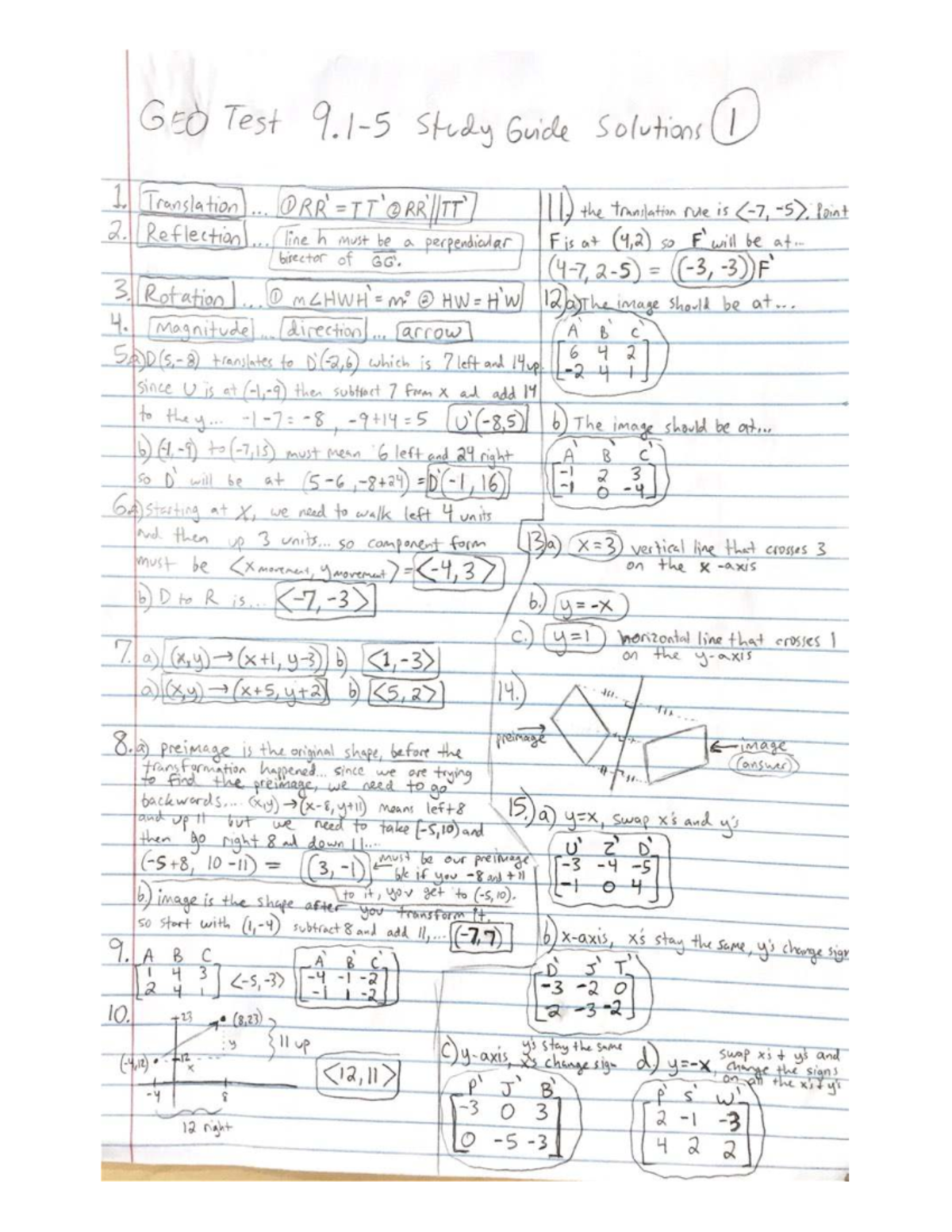 GEO Test 9.1-5 Study Guide Solutions: Transformations Explained - Studocu