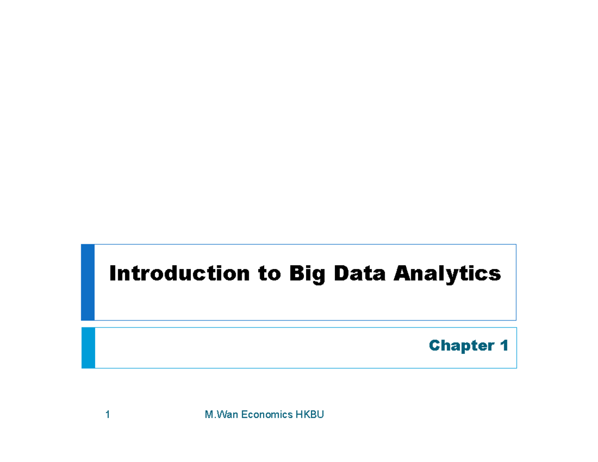 CH1 Introduction to Big Data Analytics - High-Class English - Studocu
