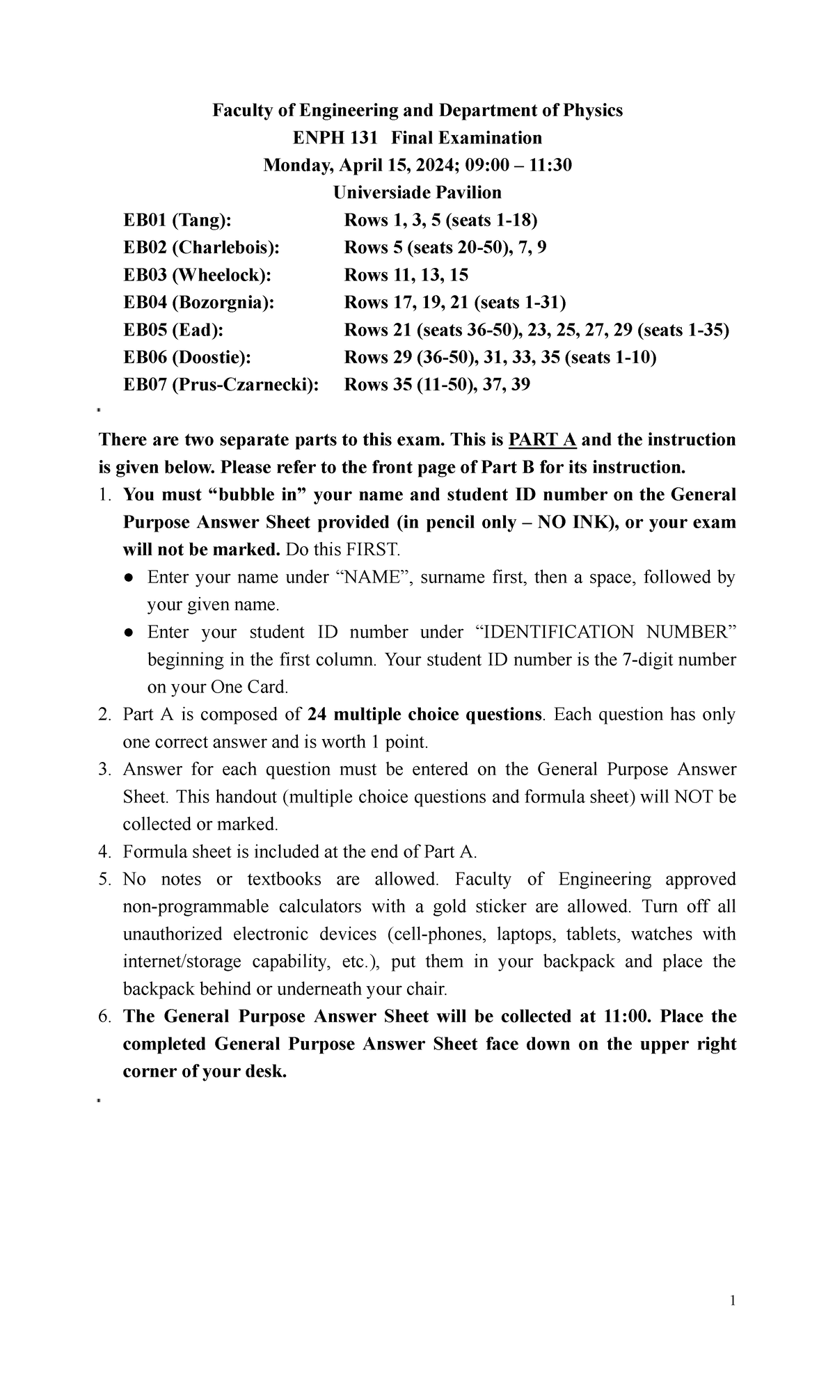 ENPH 131 Final Exam Solutions W2024: Comprehensive Guide - Studocu