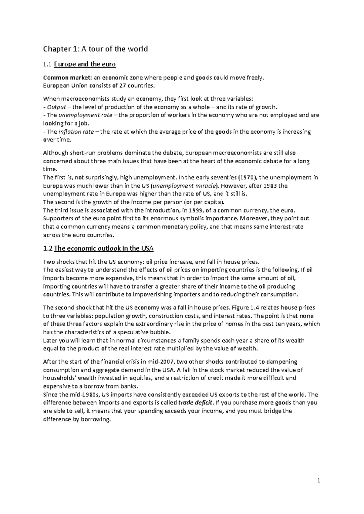 Macroeconomics Macro Concepts - Chapter 1 Summary and Key Insights ...