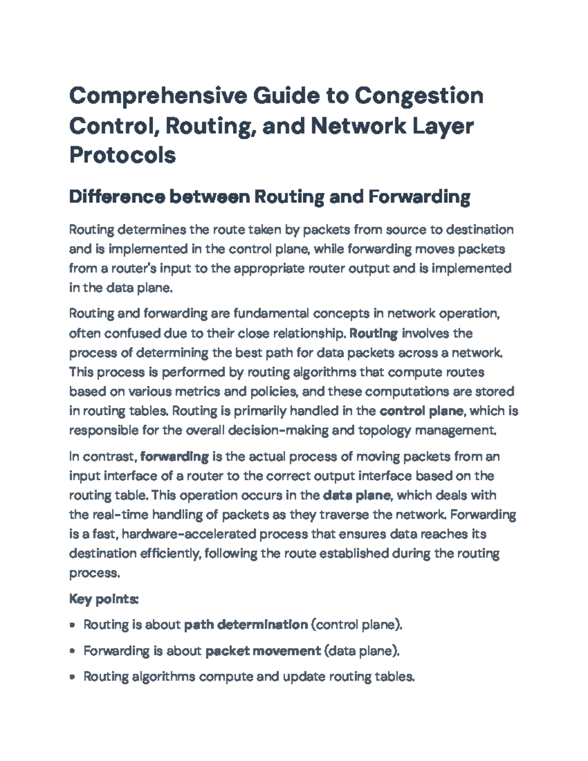 Comprehensive Overview of Routing Protocols & Congestion Control (CS101 ...