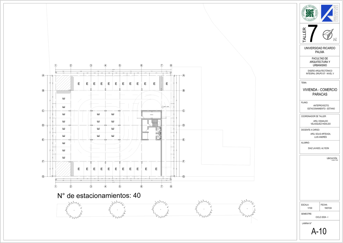 Estacionamiento Sótano - Planos de Diseño Arquitectónico N.P.T - 2. - Document Preview