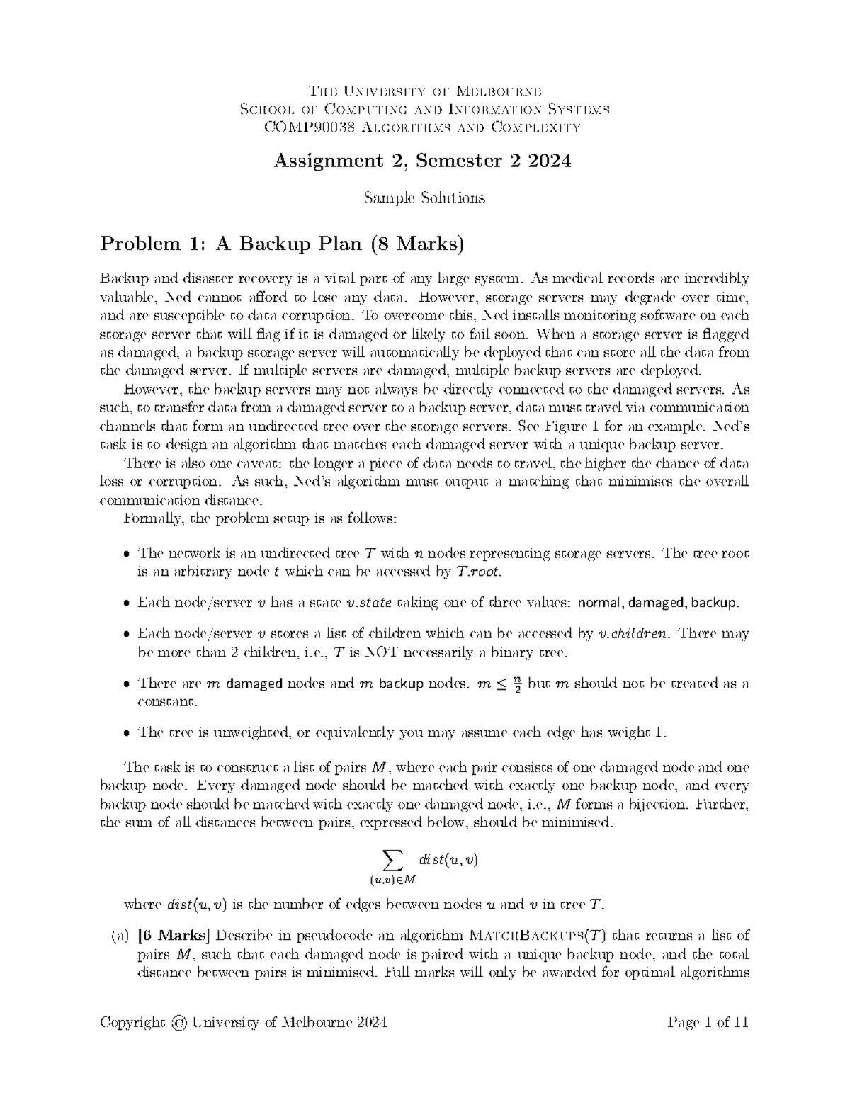 COMP90038 2024S2 Algorithms & Complexity Assignment 2 Solutions - Studocu