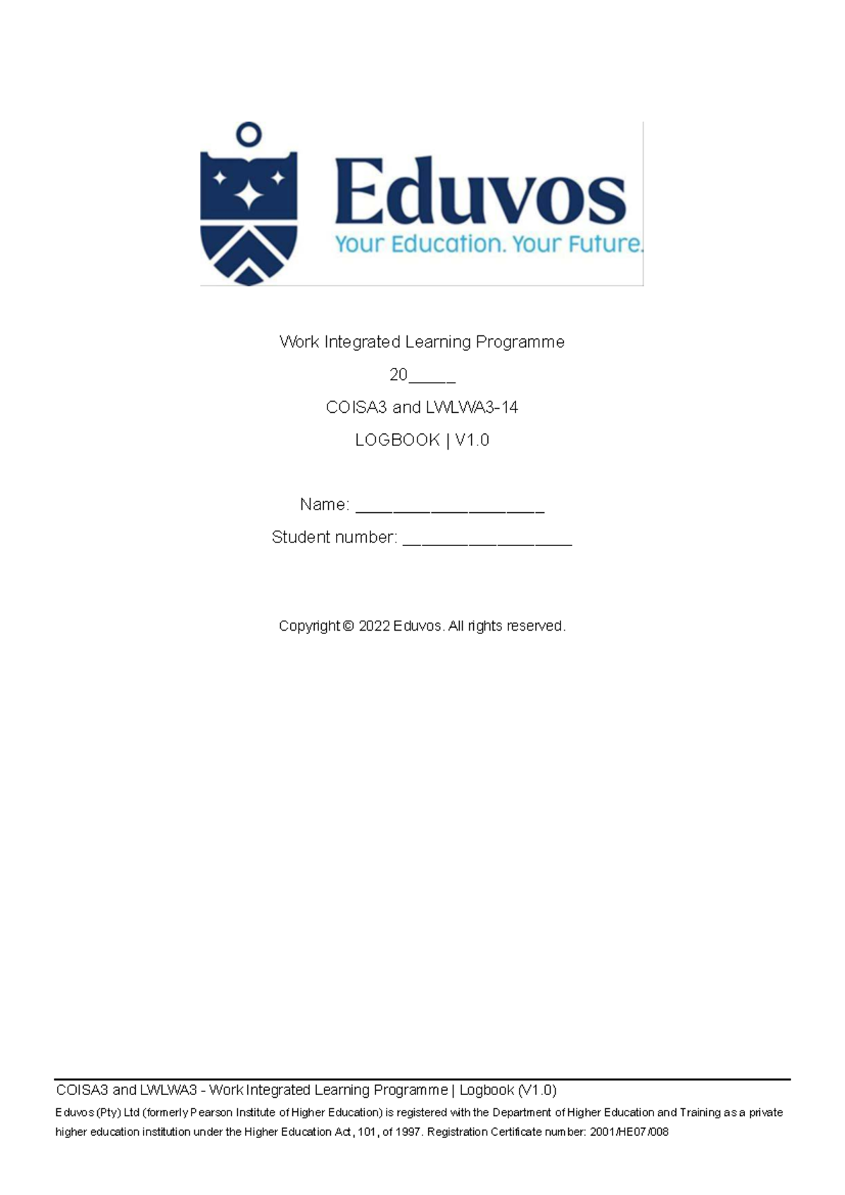 COISA3 Work Integrated Learning Programme Logbook V1.0 (2026 Update ...