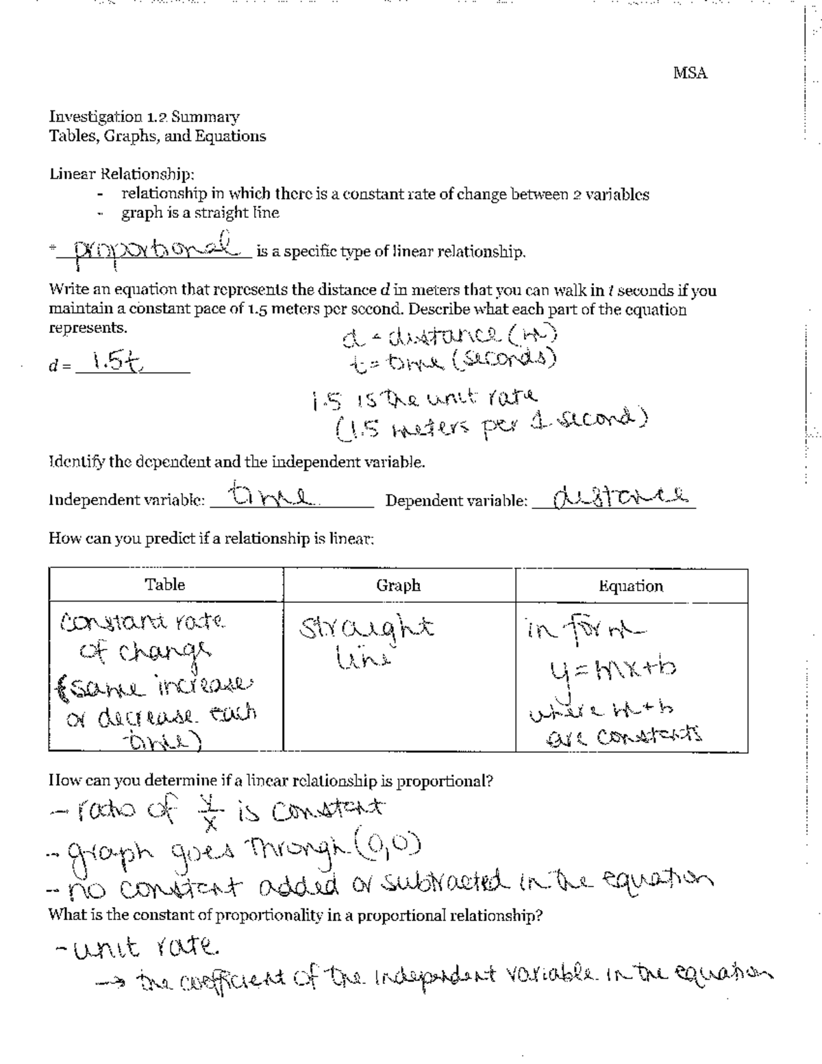 Midterm Exam Review Notes for Biology 101 - MSA Investigation 1 Summary ...