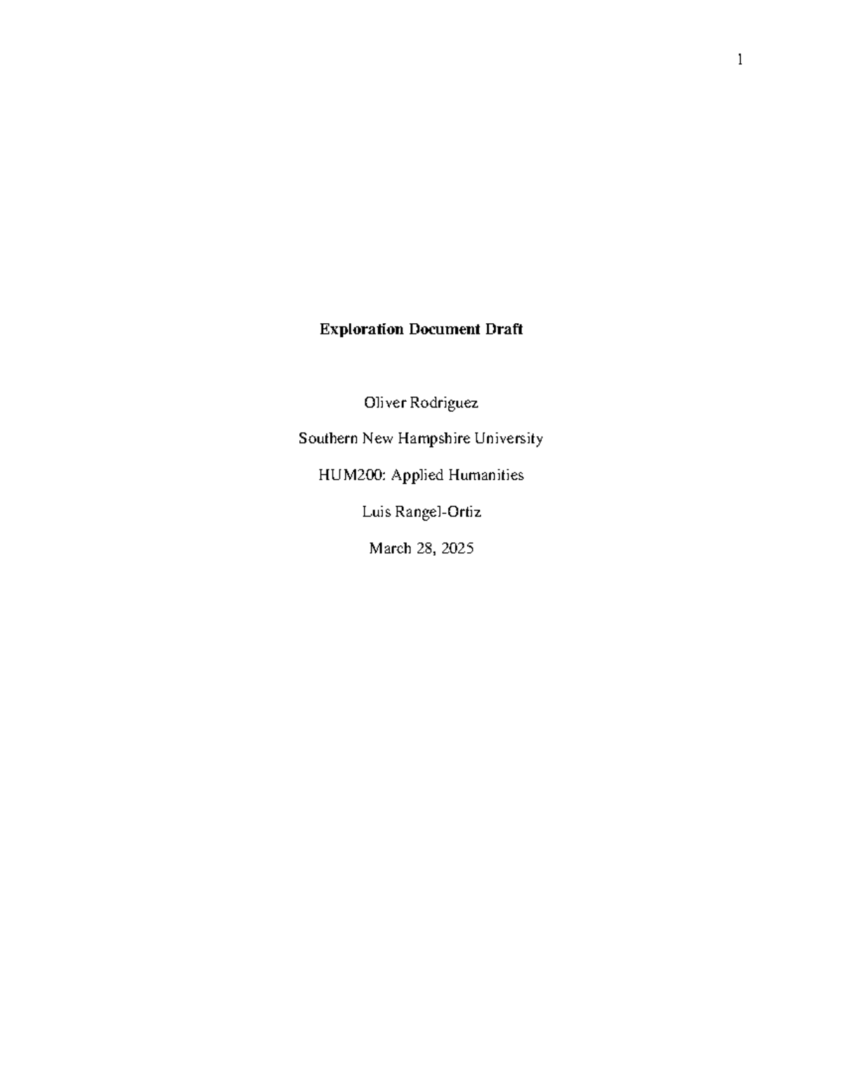 HUM200: Exploration Document Draft on Cultural Artifacts and ...