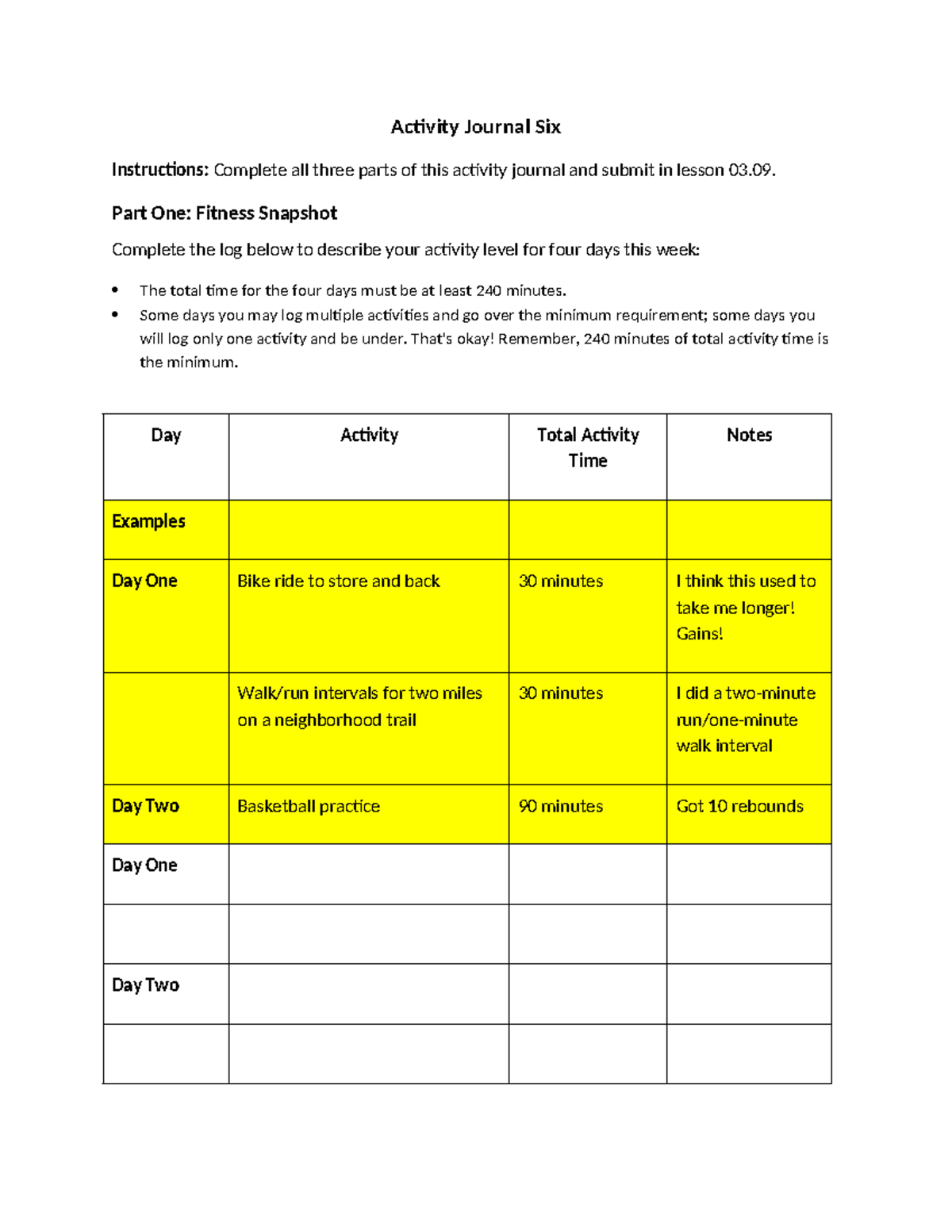 Activity journal 06 - Activity Journal Six Instructions: Complete all ...