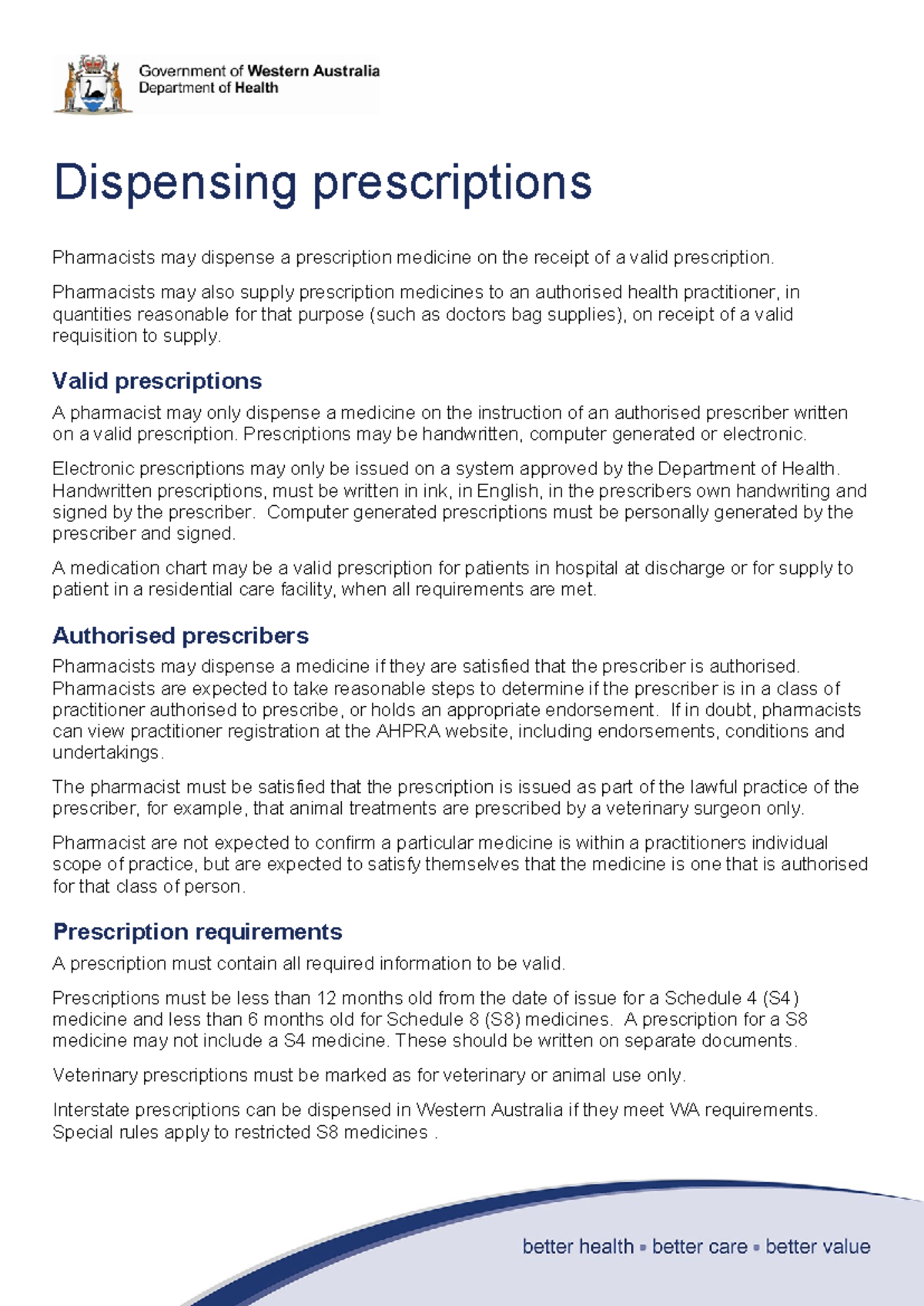 Title: PHAR 301: Guidelines for Dispensing Prescriptions in Pharmacy ...
