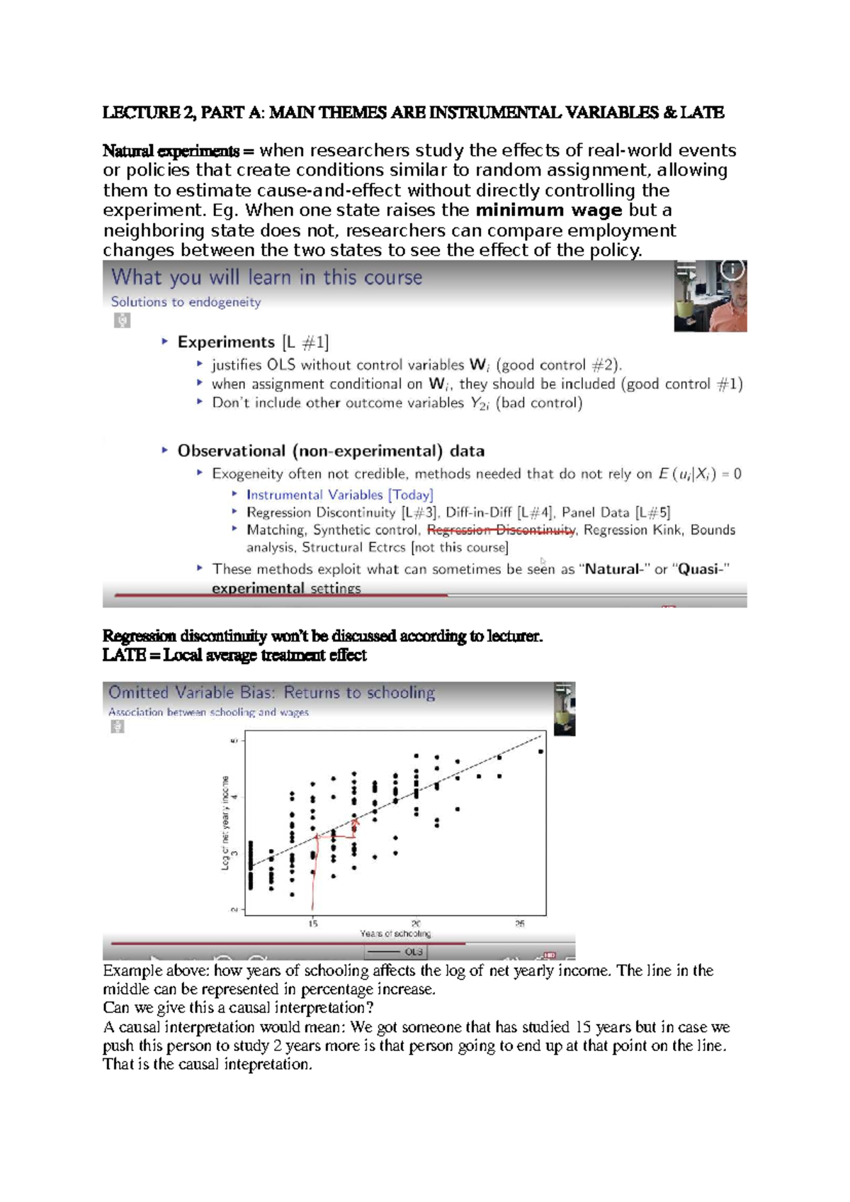 LECTURE 2: INSTRUMENTAL VARIABLES & LATE EXPLAINED - Studeersnel